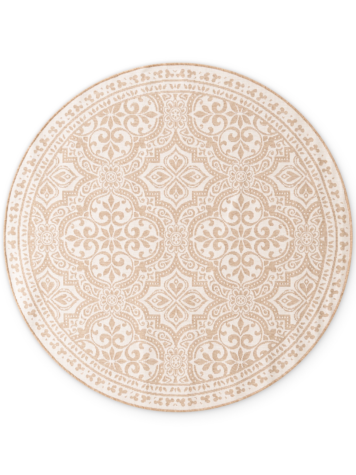 NORTHRUGS Outdoorteppich »Rosel Wendetppich«, rund, 5 mm Höhe, In und Outdoor, Flachgewebe, wetterfest, pflegeleicht, robust