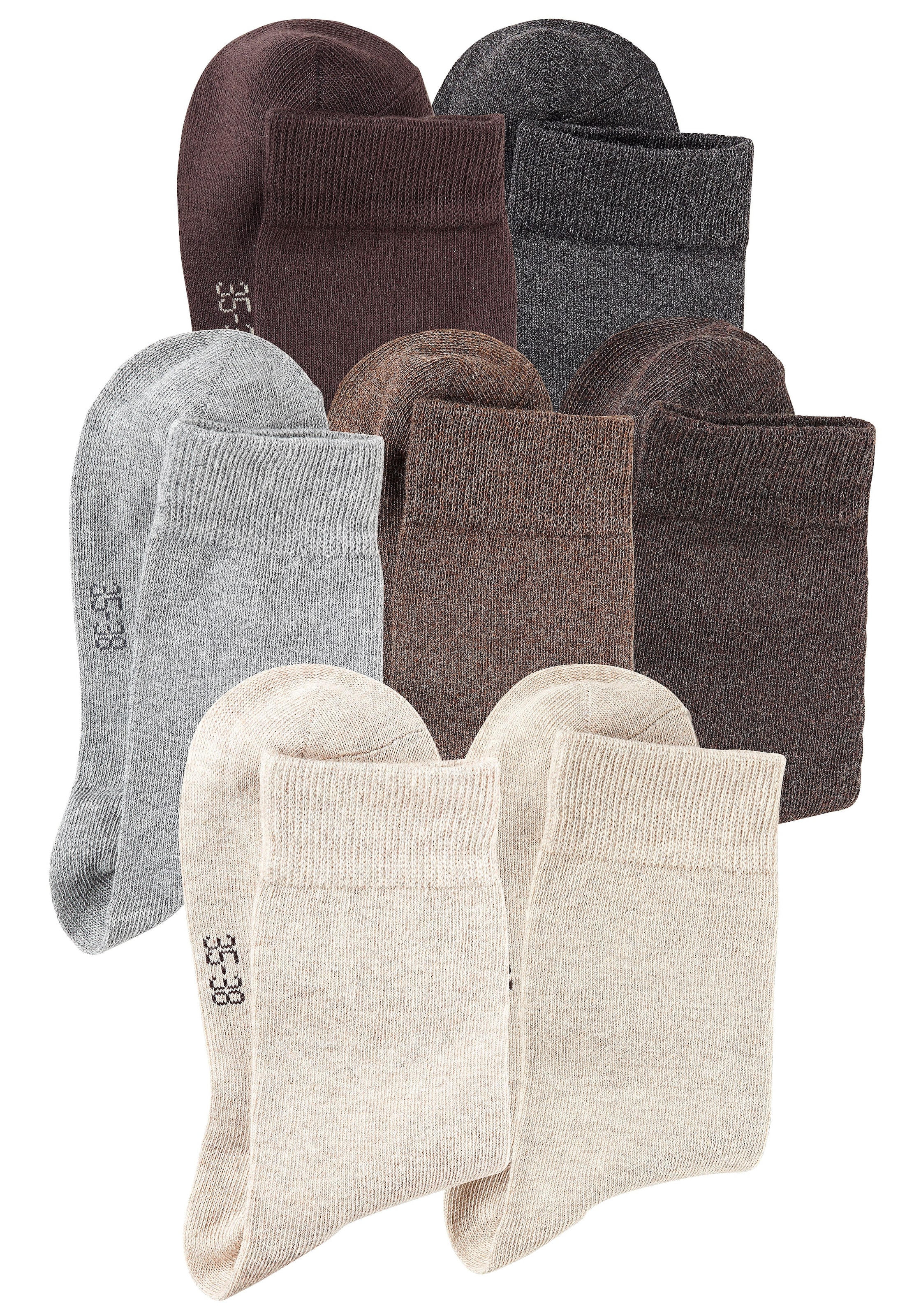 Lavana Basicsocken, (Set, 7 Paar), mit druckfreiem Bündchen