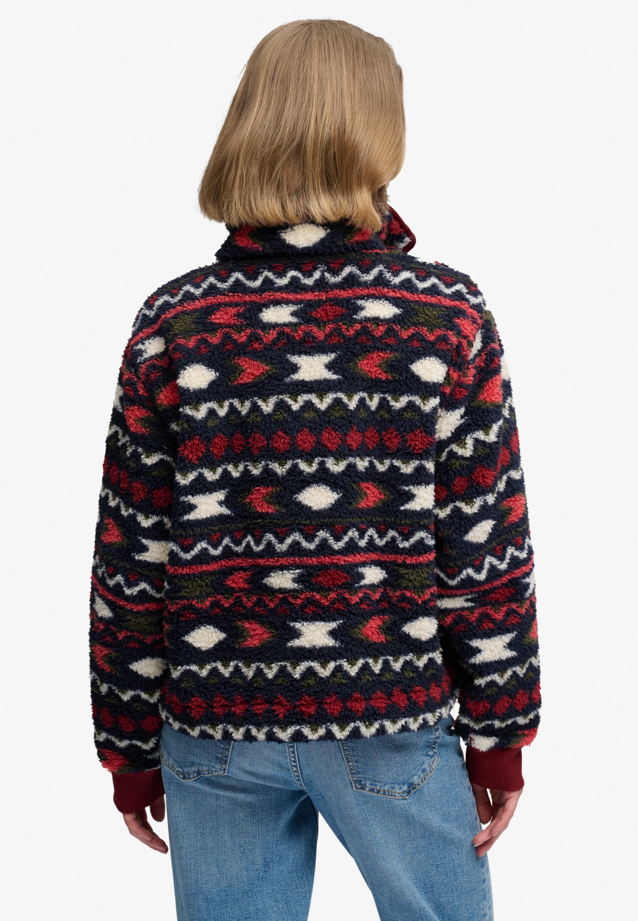 Superdry Fleecepullover »SUPER SOFT PRINTED HENLEY«, Kunstfaser, oversize
