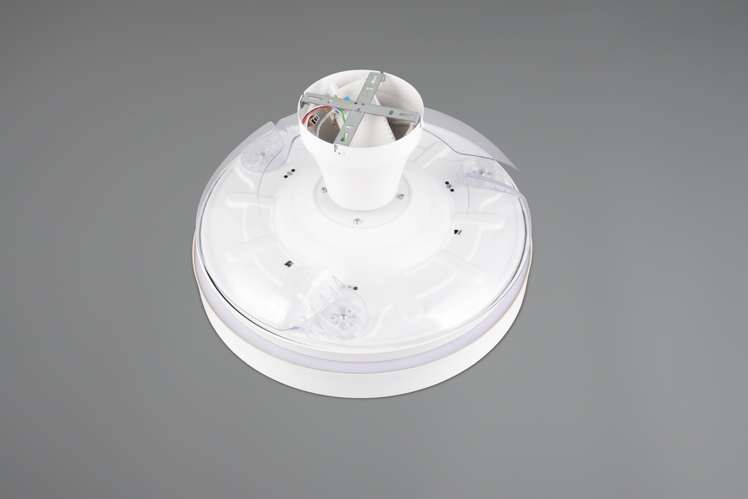 REALITY Leuchten LED Deckenleuchte »VANSBRO mit Ventilator, Deckenventilator mit ausklappbaren Flügeln 30W« LED-Board 1 Stk. Farbwechsler | warmweiß - kaltweiß Ø 49-106 cm (aufgeklappt), 6 Stufen, LED 32W CCT dimmbar Timer Fernb.