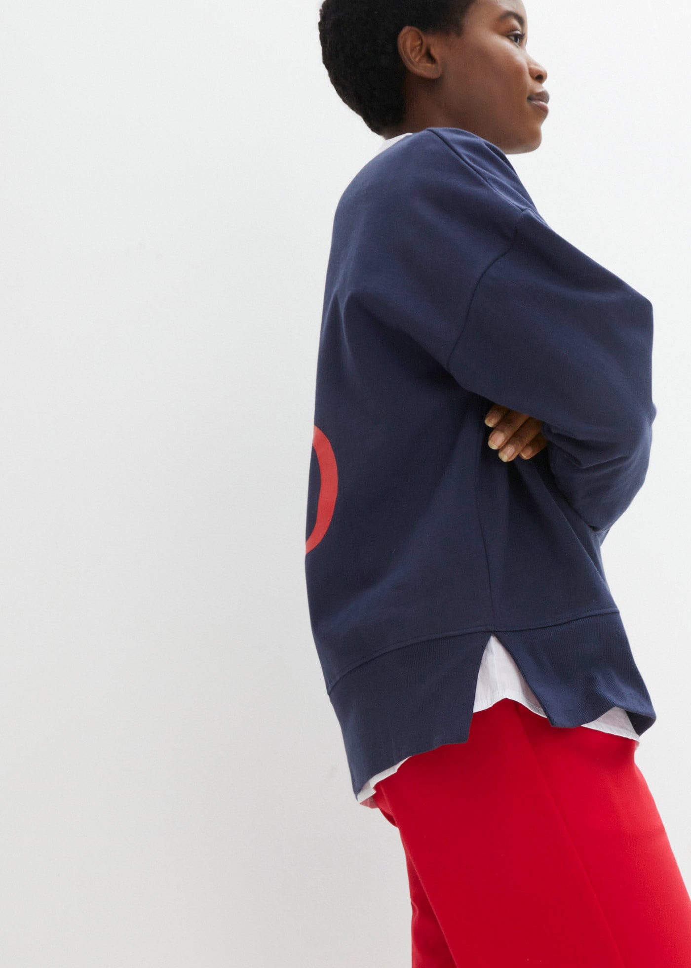 bonprix Sweatshirt , lässiger Schnitt, überschnittene Schulter, Oversize-Passform
