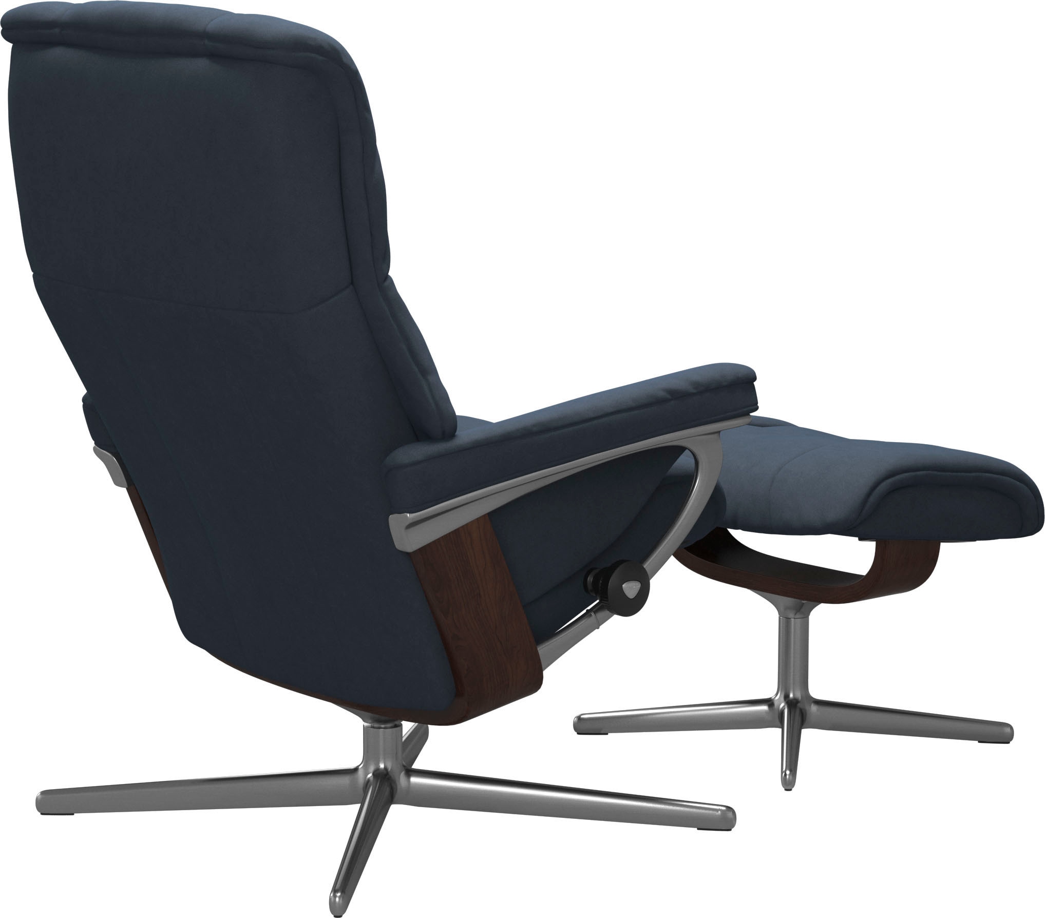 Stressless® Relaxsessel »Mayfair« Set, Relaxsessel mit Hocker,  mit Hocker, mit Cross Base, Größe S, M & L, Holzakzent Braun