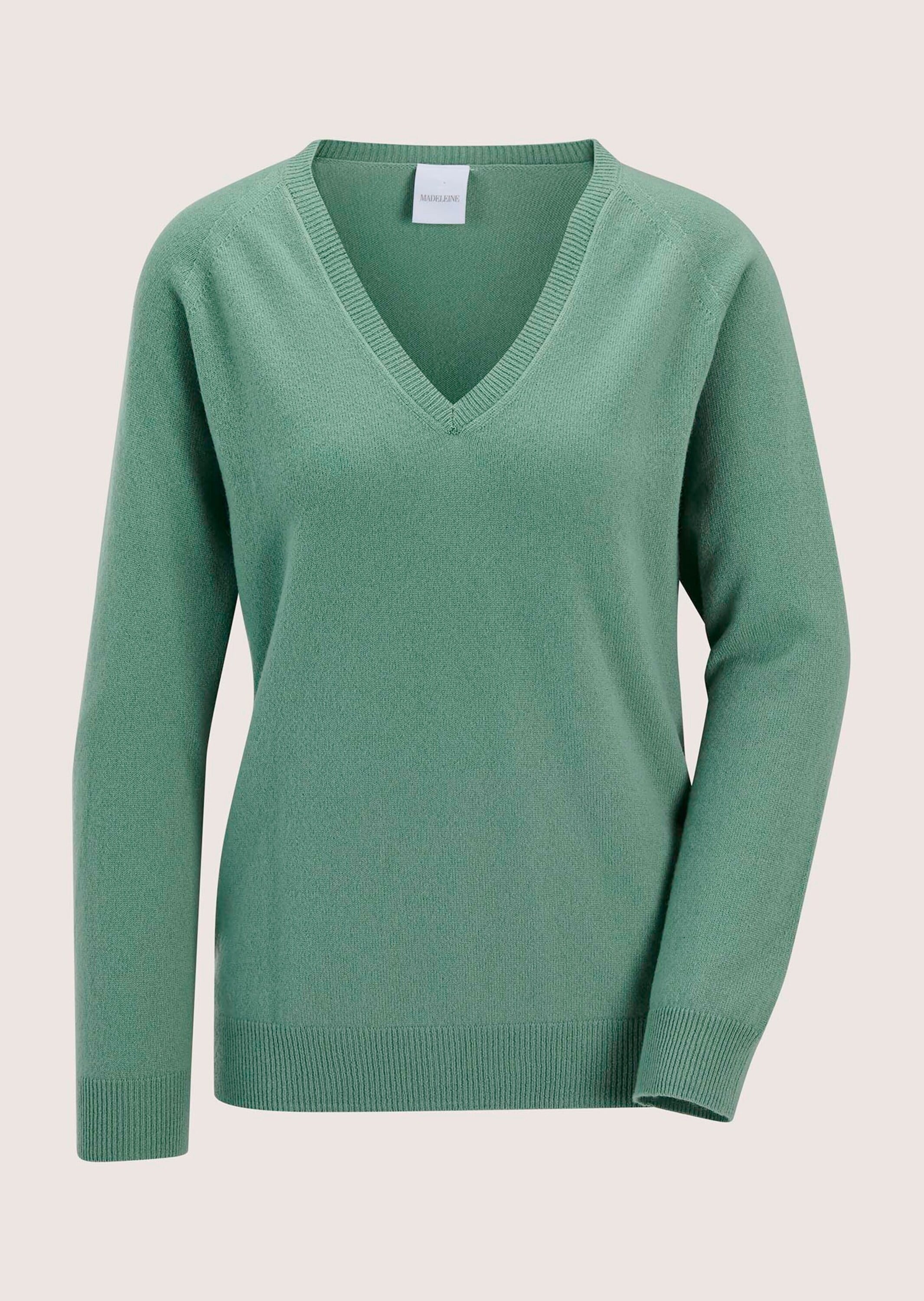 MADELEINE Longpullover »Kaschmirpullover Casual Strickpullover mit V-Ausschnitt« Reines Kaschmir