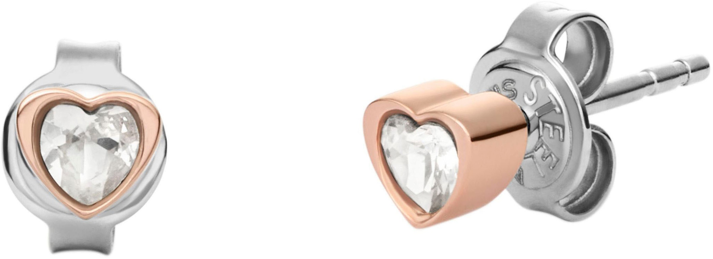 Skagen Ohrring und Ketten Set »Schmuck X BUP GLITZ HEART HERZ, SKJB1014SET, KARIANA, SKJB1018SET«, (Set, 3 tlg.), mit Zirkonia (synth.) oder Glasstein