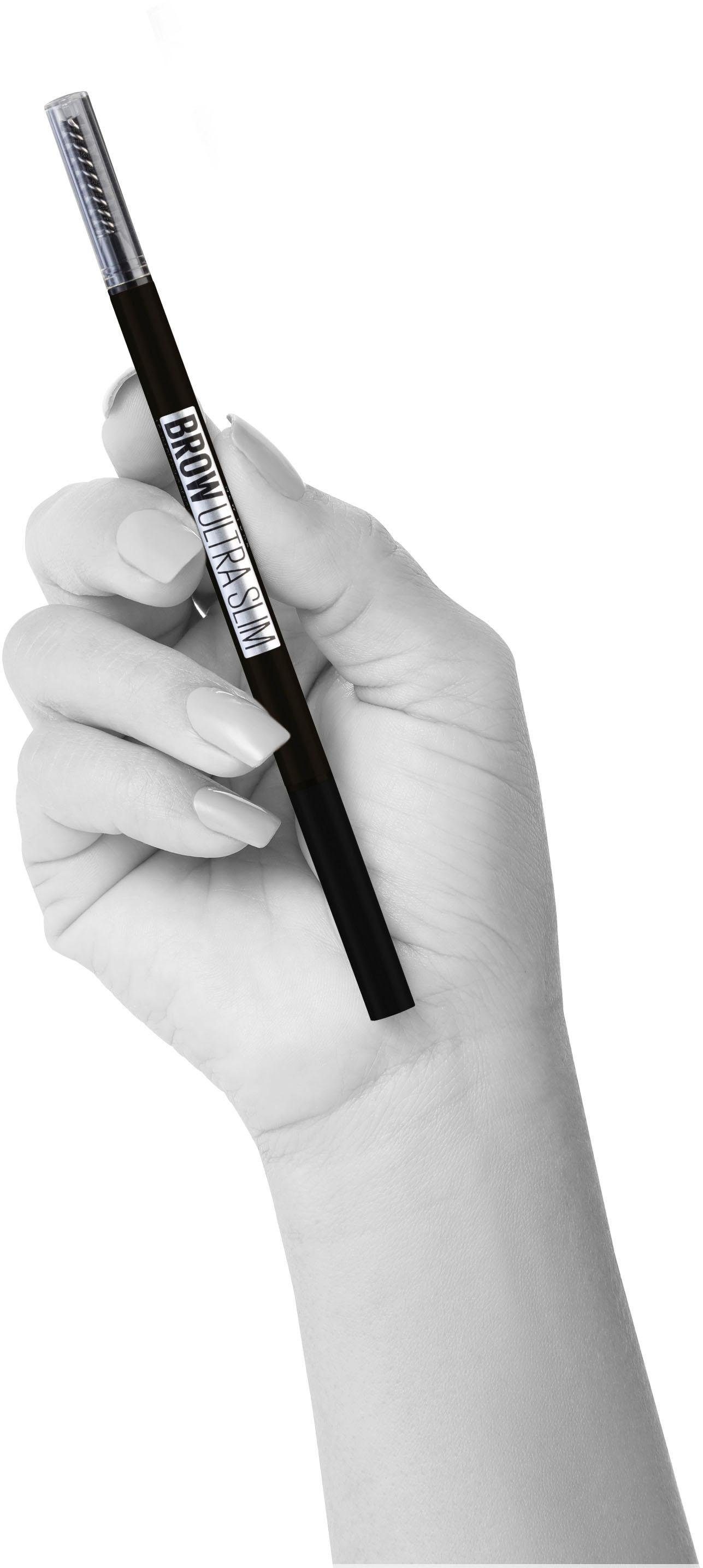 MAYBELLINE NEW YORK Augenbrauen-Stift »BROW ULTRA SLIM LINER« lässt sperrliche und formlose Augenbrauen voller wirken