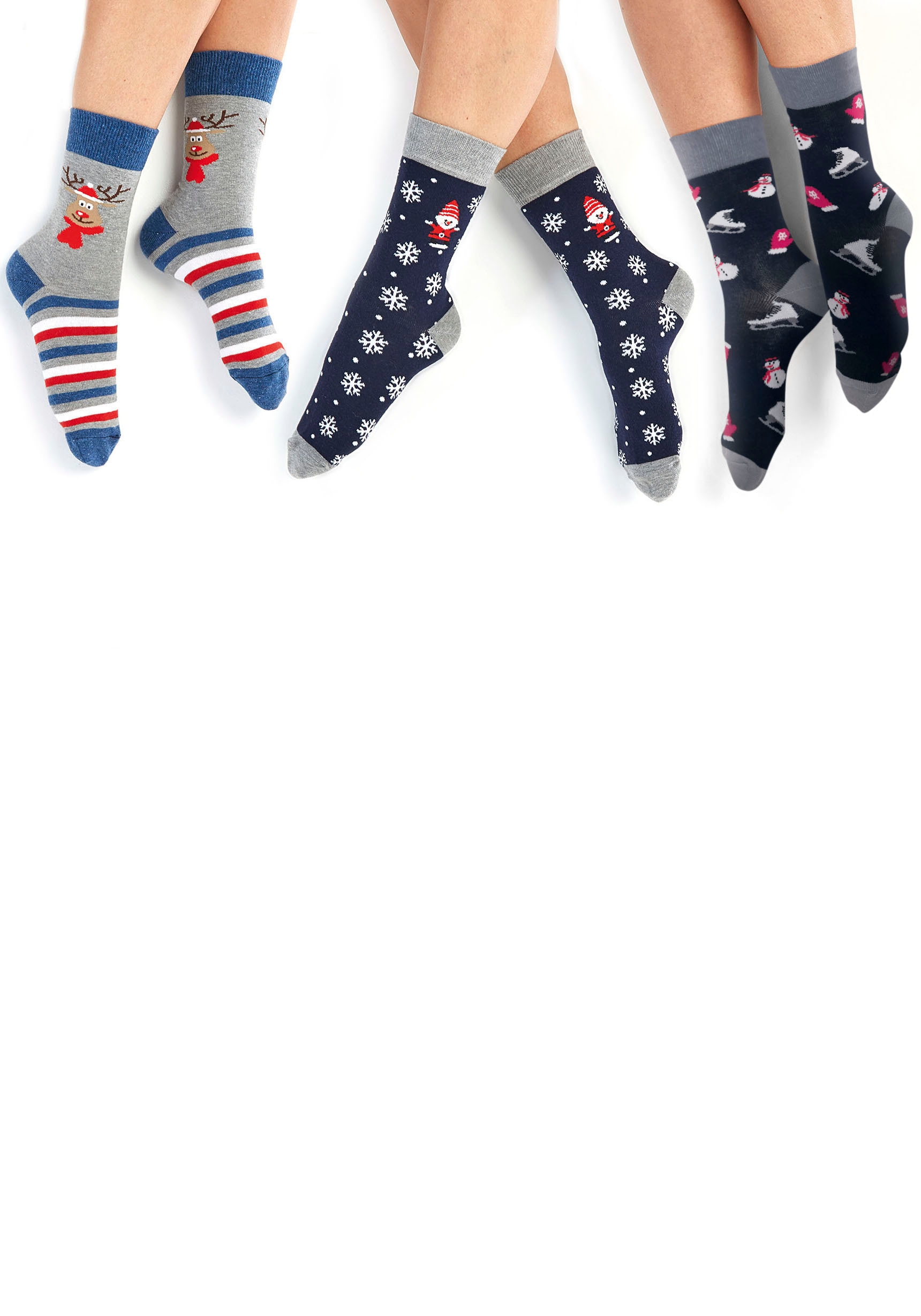 H.I.S Socken, (Packung, 3 Paar), mit Weihnachts-Design