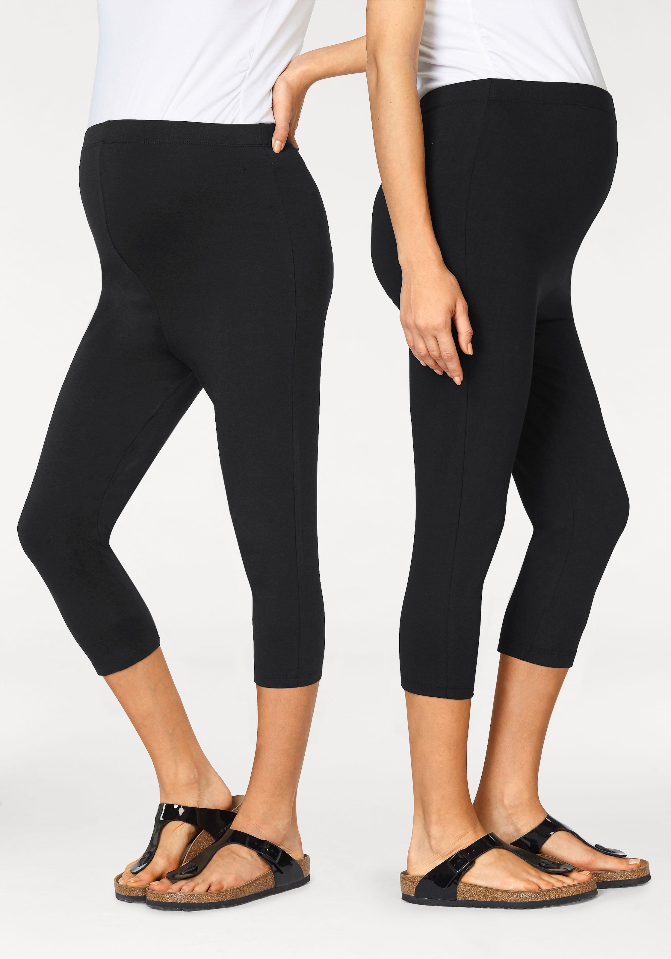 Umstandsleggings », 2er Pack Capri Hosen für Schwangerschaft und Stillzeit«, (Packung,...