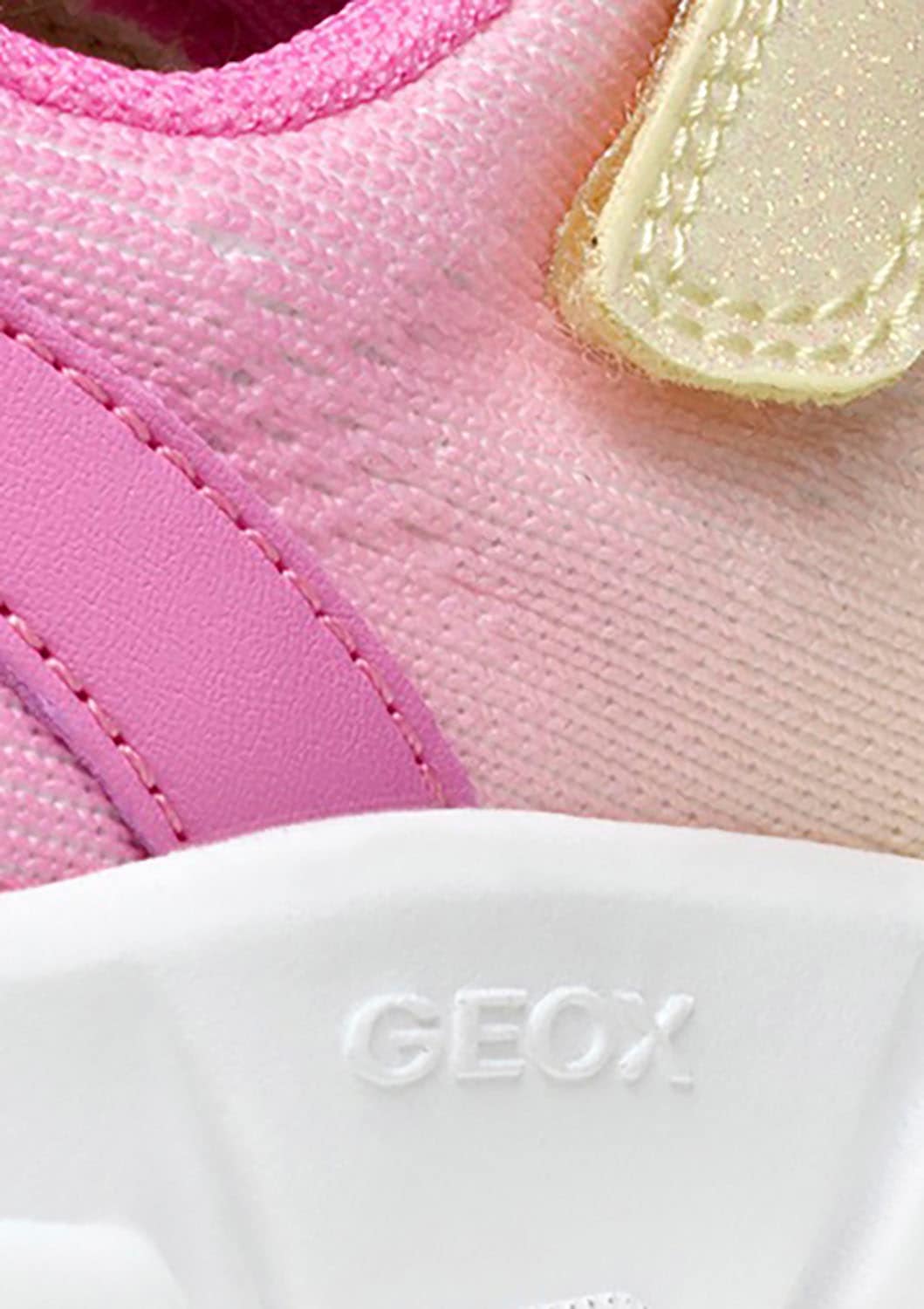Geox Sneaker »J ARIL GIRL«, Knitwear Sneaker, Klettschuh mit glitzerndem Klettriegel