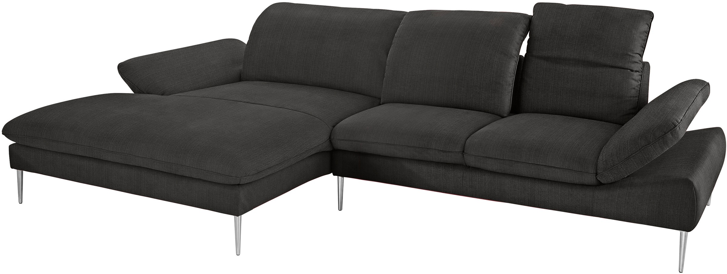 W.SCHILLIG Ecksofa »enjoy&MORE, Designsofa, bequem, zeitlos und elegant, L-Form«, mit Sitztiefenverstellung, Füße Chrom glänzend, Breite 340 cm