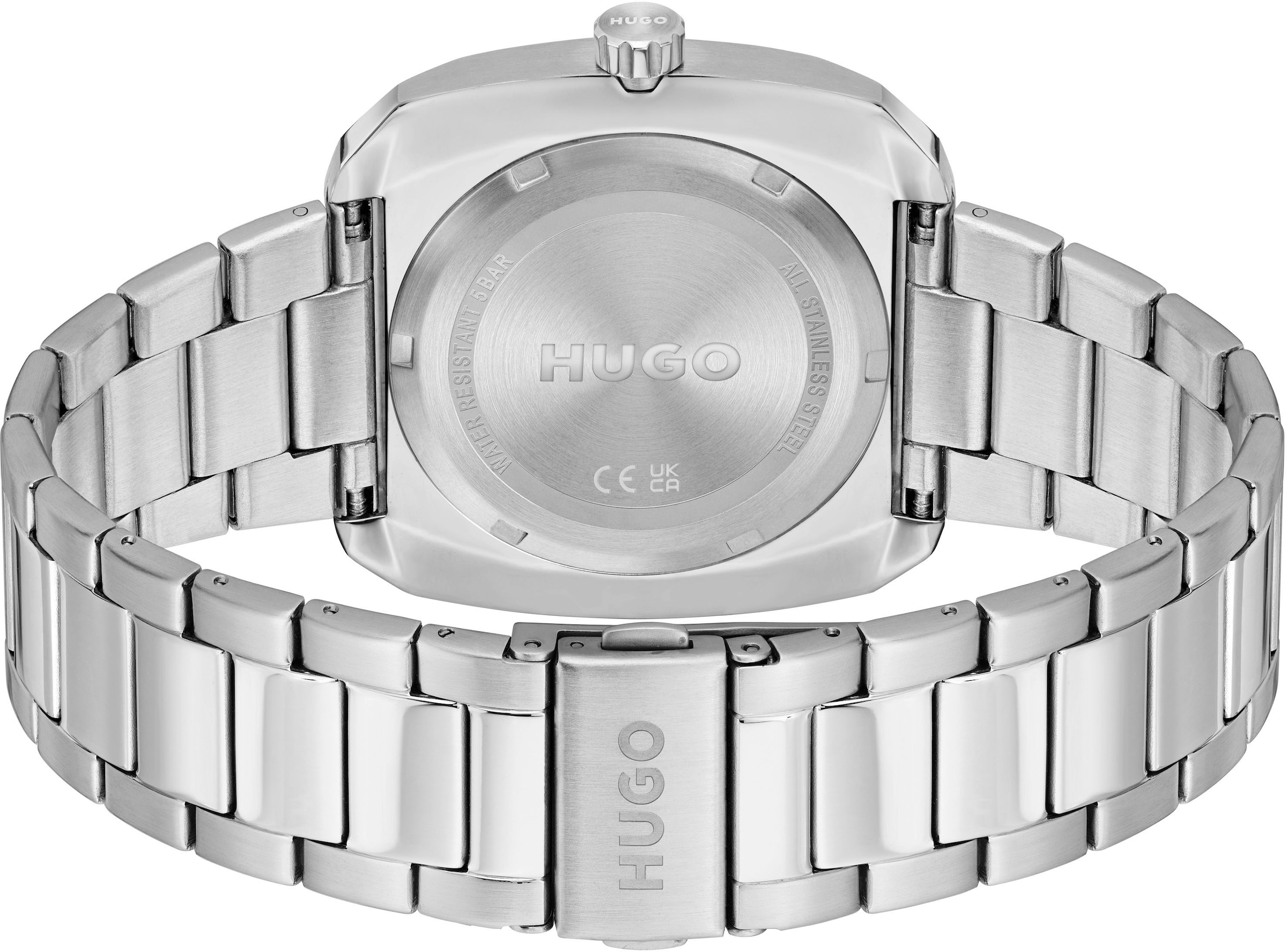 HUGO Quarzuhr »#SHRILL«, Armbanduhr, Herrenuhr, Mineralglas, Edelstahlarmband