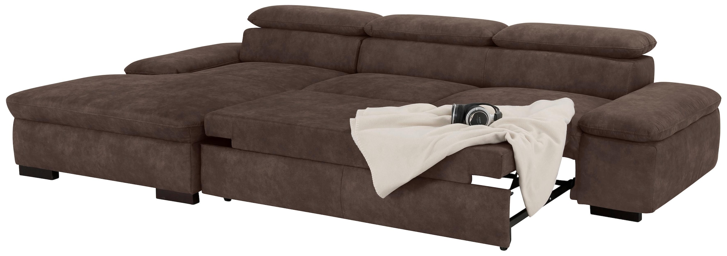 Home affaire Ecksofa »Alberto L-Form«, mit Kopfteilverstellung, wahlweise mit Bettfunktion