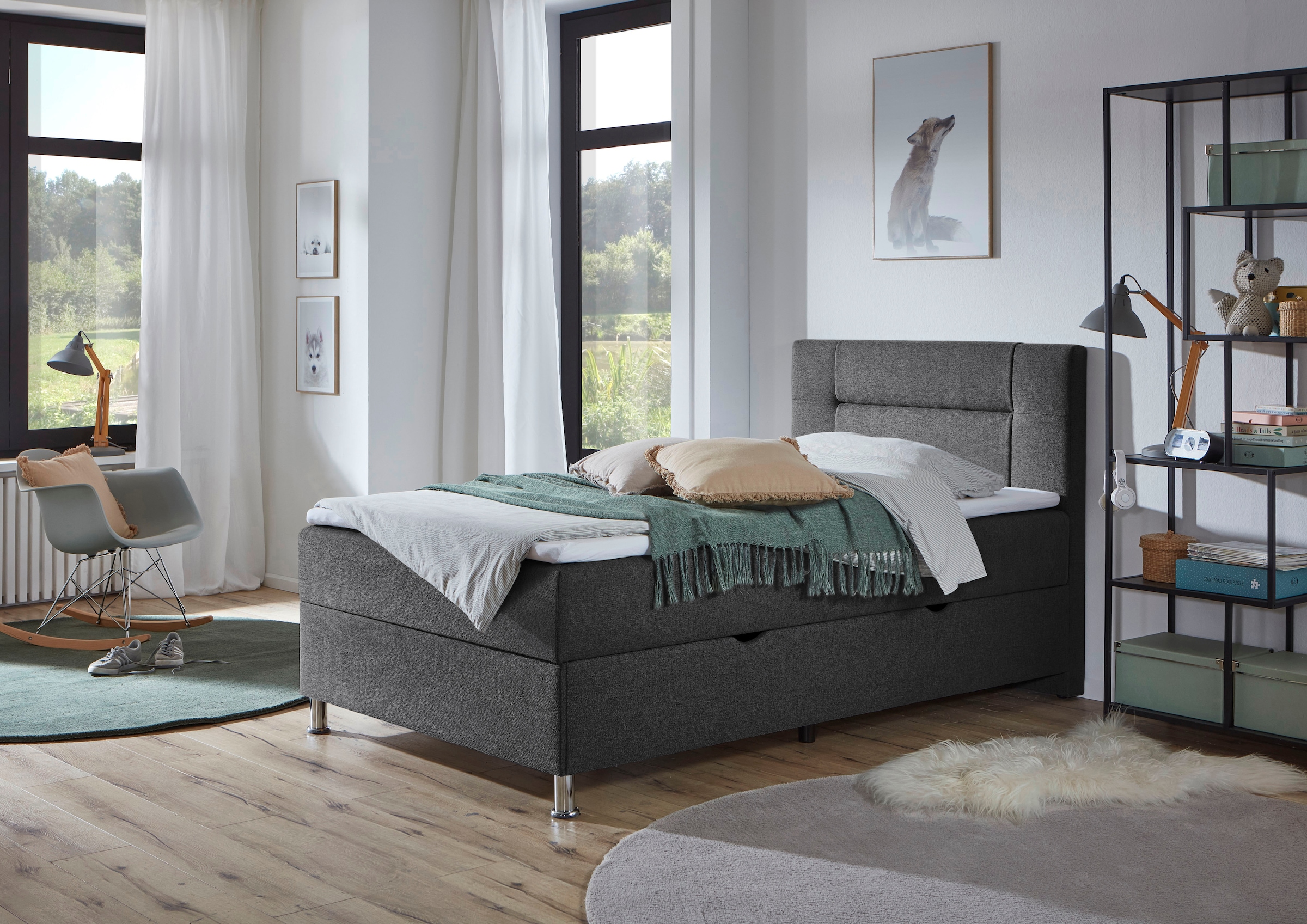 INOSIGN Boxbett »Escalon mit Bettkasten, inkl. Topper« erhältlich in den Breiten 120x200cm und 180x200cm