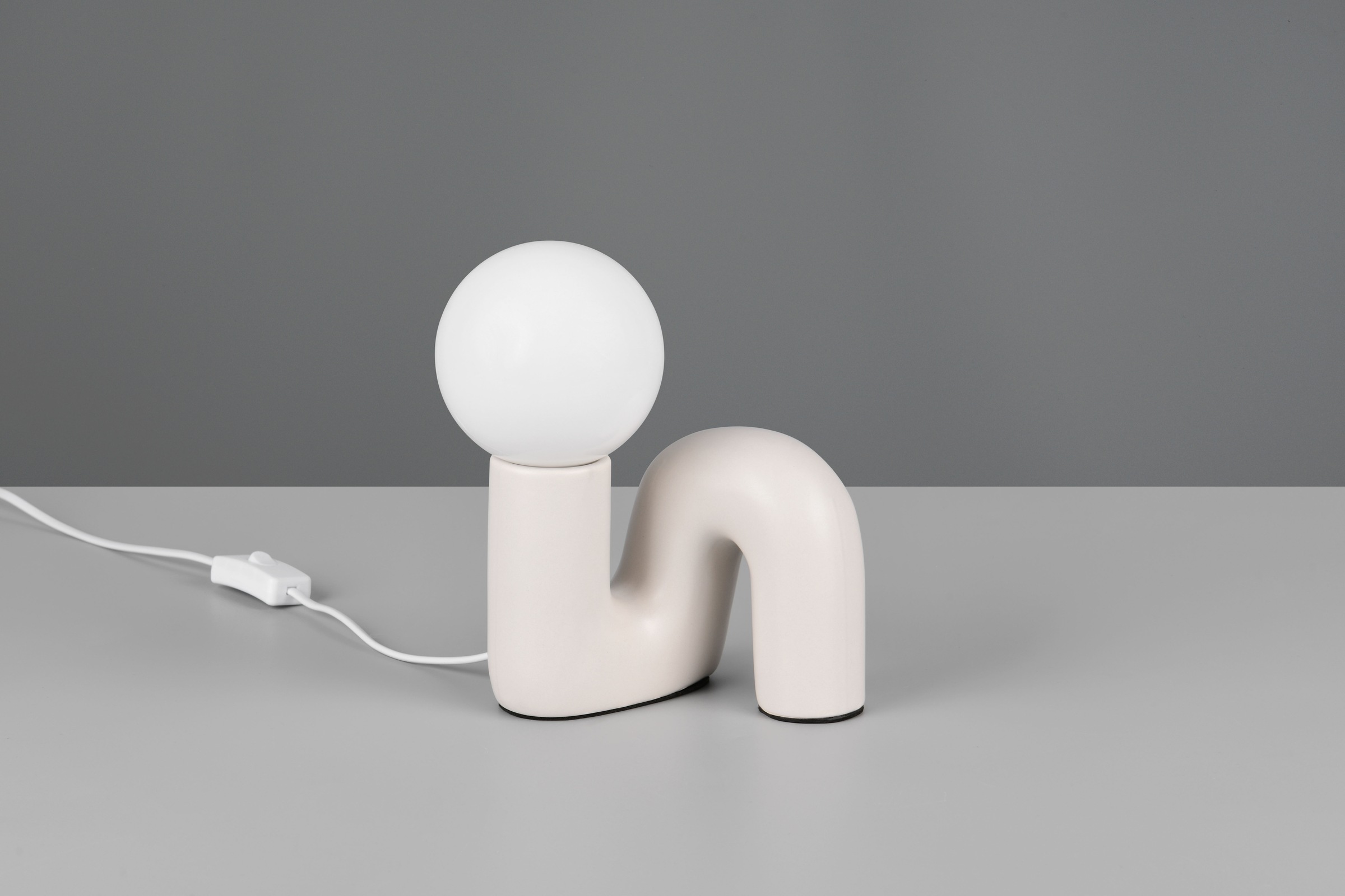 REALITY Leuchten Tischleuchte »QUINN, Keramik Tischlampe m. Glasschirm, Set inkl 2xG9 Leuchtmittel 3W« G9 2 Stk. Warmweiß Design Nachttischlampe, Schreibtischlampe Höhe 22cm, Glas Lampenschirm