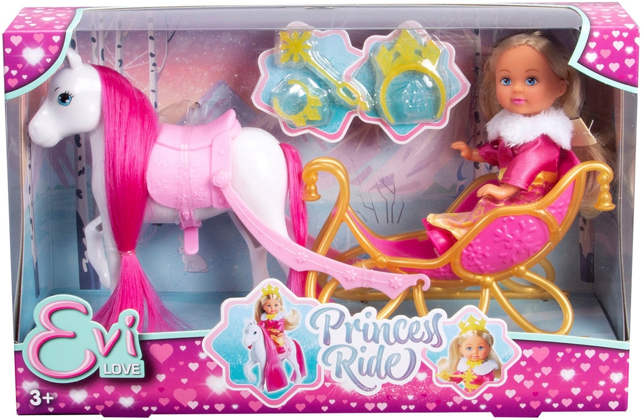 SIMBA Minipuppe »Evi Love, Princess Ride«, mit Winterschlitten und Pferd