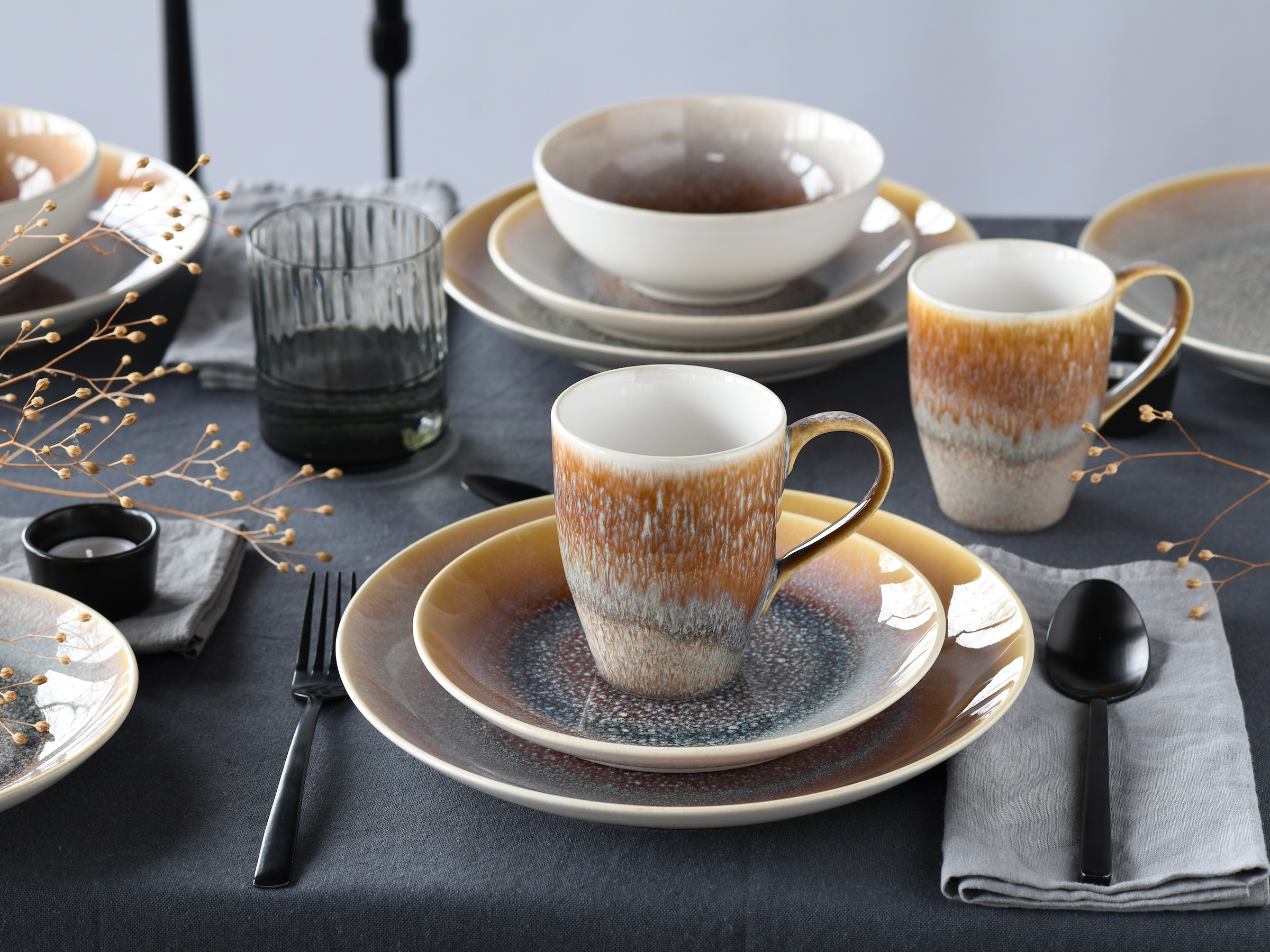 CreaTable Kombiservice »Caldera, Kombi-Service, 16-tlg« Reaktivglasur