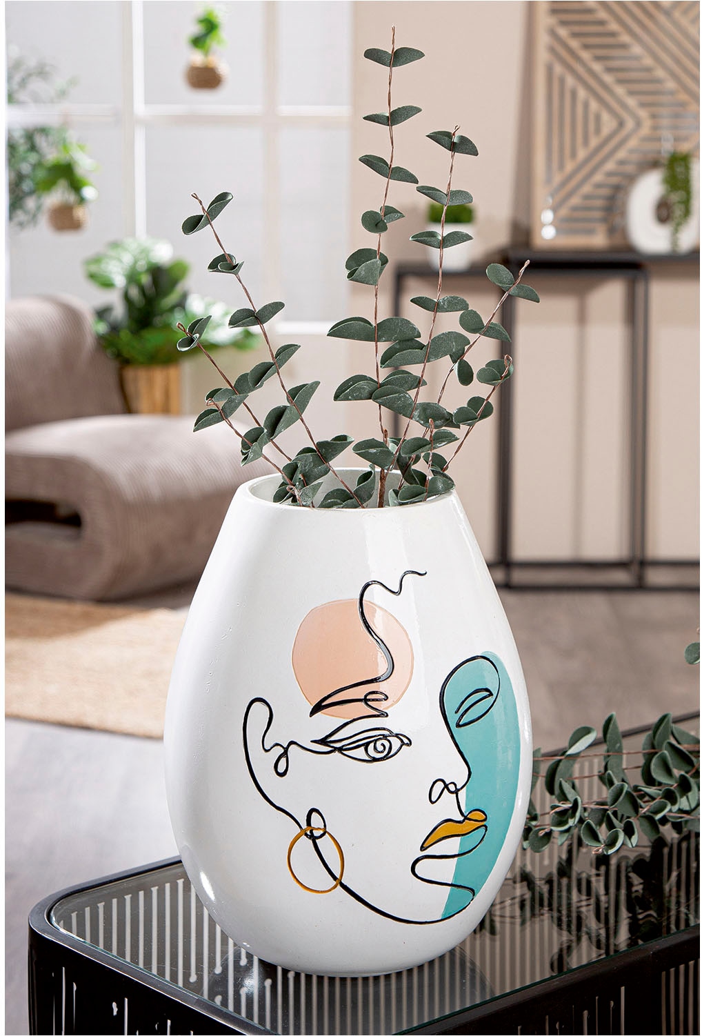 Casablanca by Gilde Tischvase »Vase bauchig Voir weiß H. 28 cm«, (1 St.)