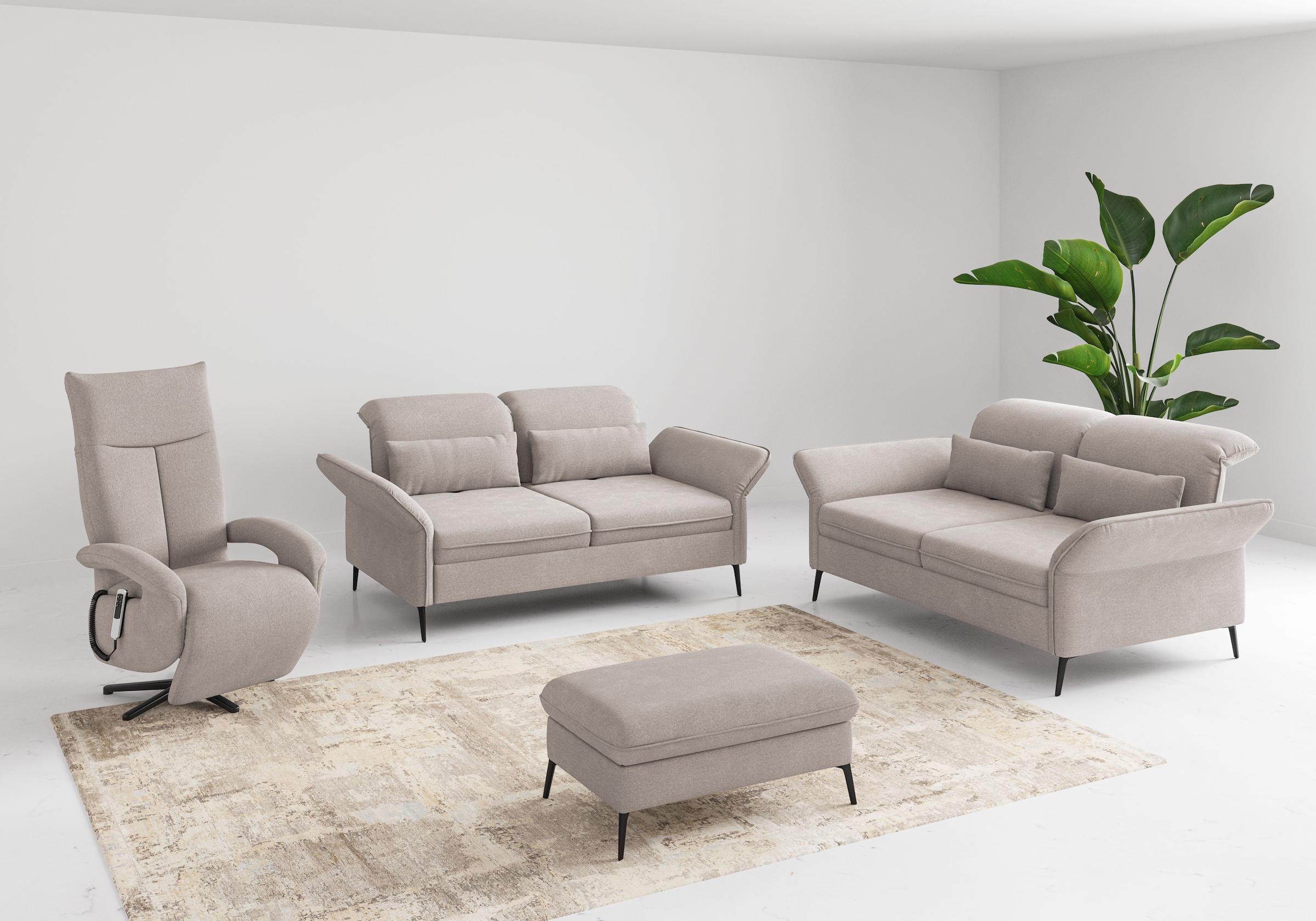 sit&more 2,5-Sitzer »Emely, inkl. Sitztiefenverstellung«, wahlweise mit Bettfunktion, Kopf- & Armteilverstellung