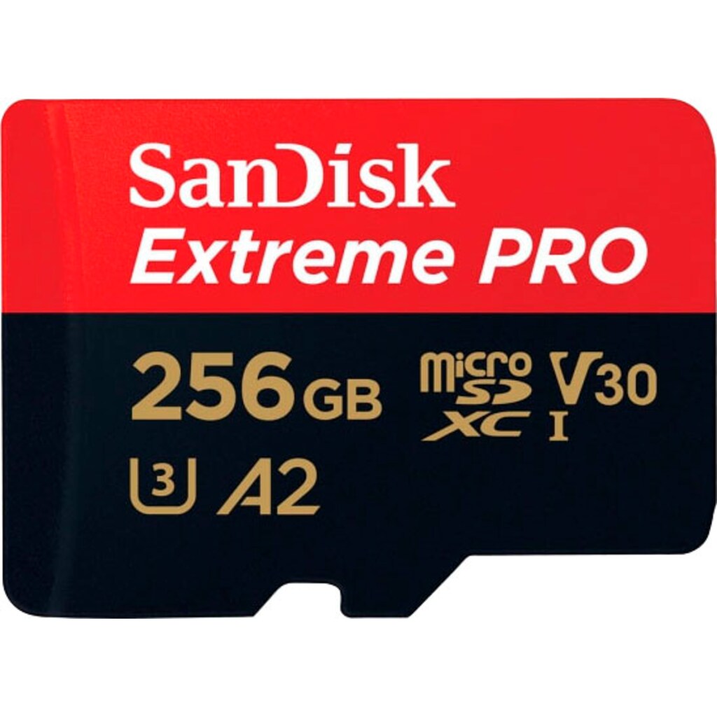 Sandisk Speicherkarte »Extreme Pro microSDXC 256GB + SD Adapter + Rescue Pro Deluxe«, (UHS Class 3 170 MB/s Lesegeschwindigkeit)