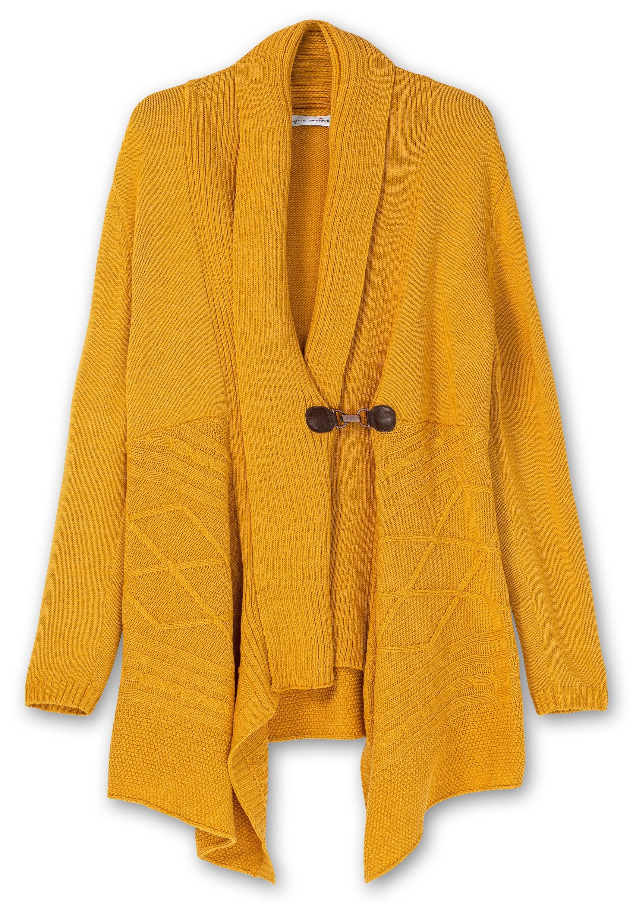Sheego Longstrickjacke »Longstrickjacke mit Schalkragen und elegantem Verschluss«, mit Schalkragen und elegantem Verschluss