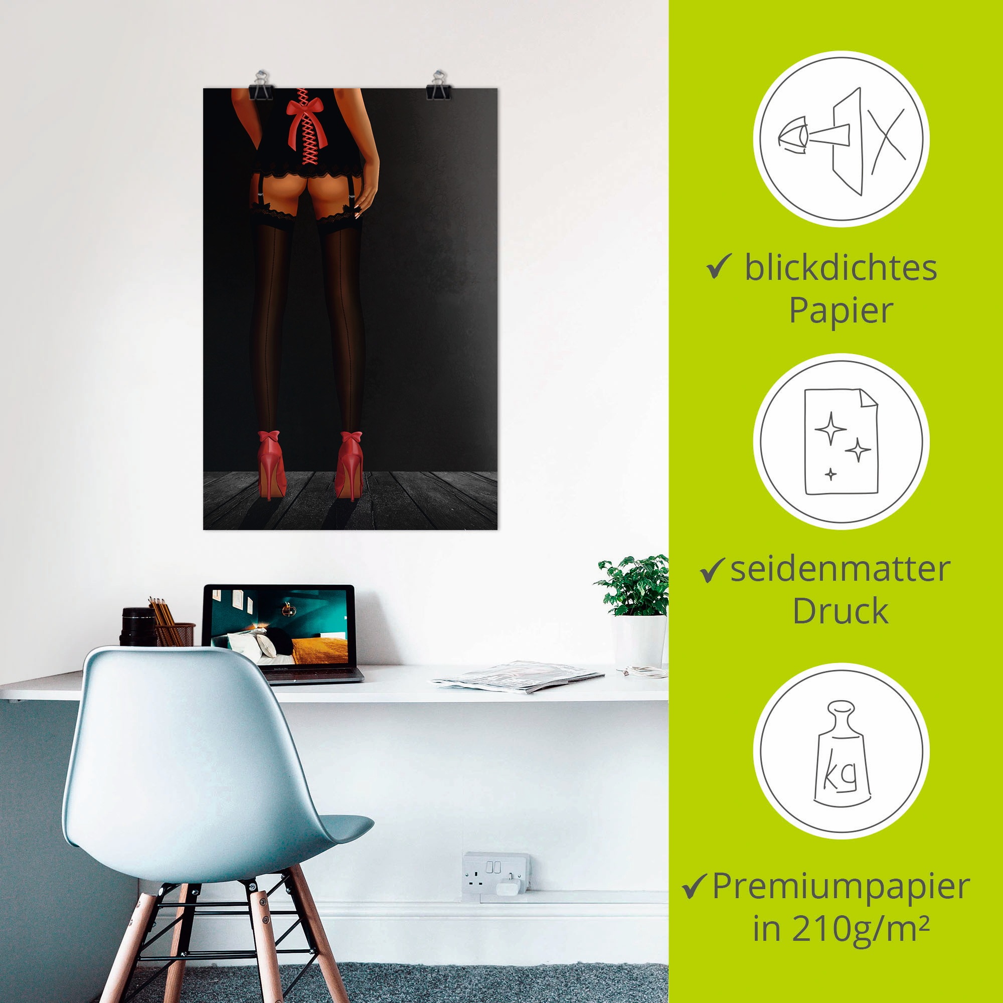 Artland Wandbild »Sexy Beine in High Heels«, Frau, (1 St.), als Alubild, Outdoorbild, Leinwandbild, Poster in verschied. Größen
