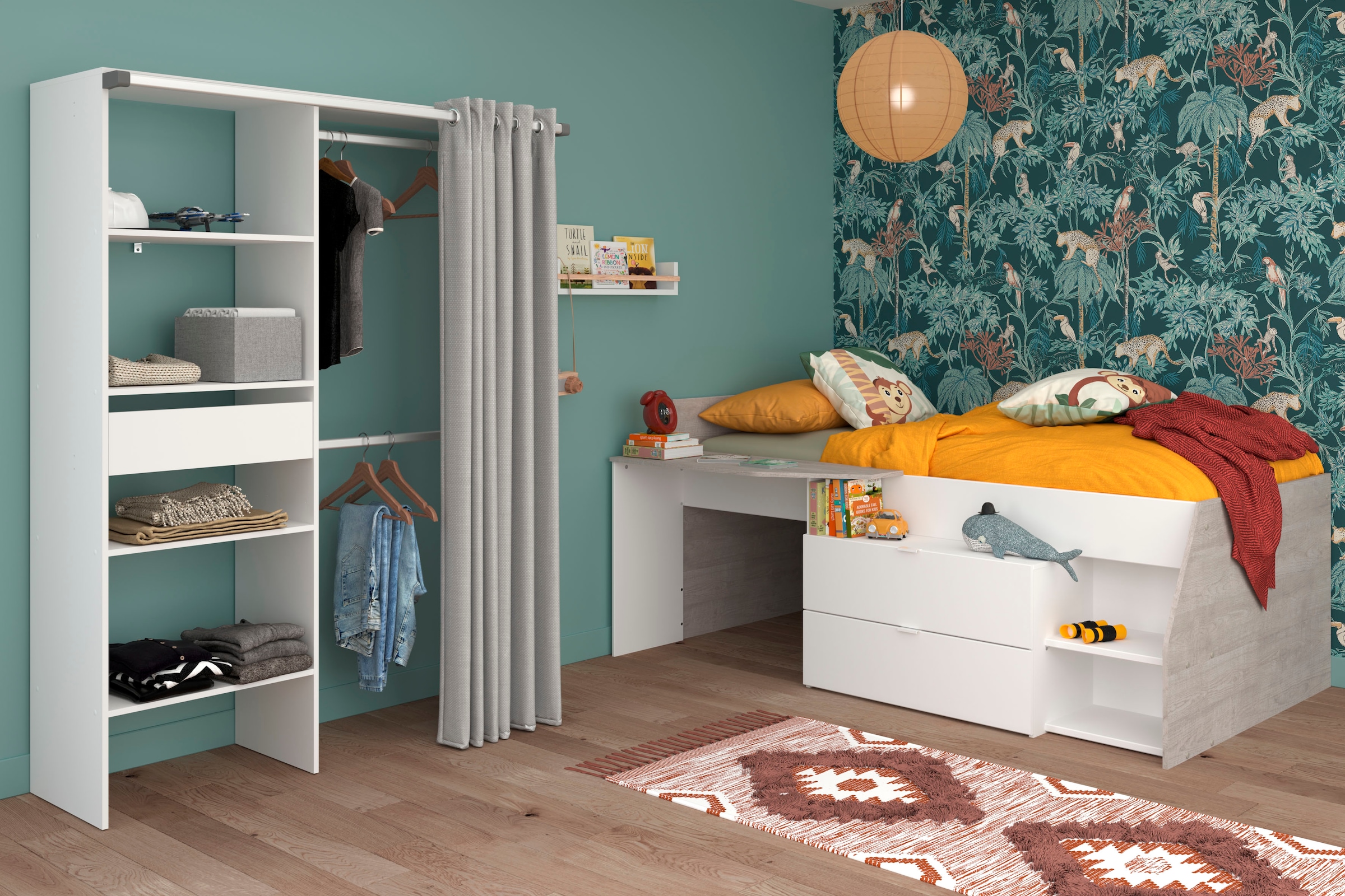 Parisot Jugendzimmer-Set »Parisot Milky 21« Set, 2-teilig, 2 tlg. inklusive Schubkastenkommode, viel Stauraum, Ablagefläche Liegefläche