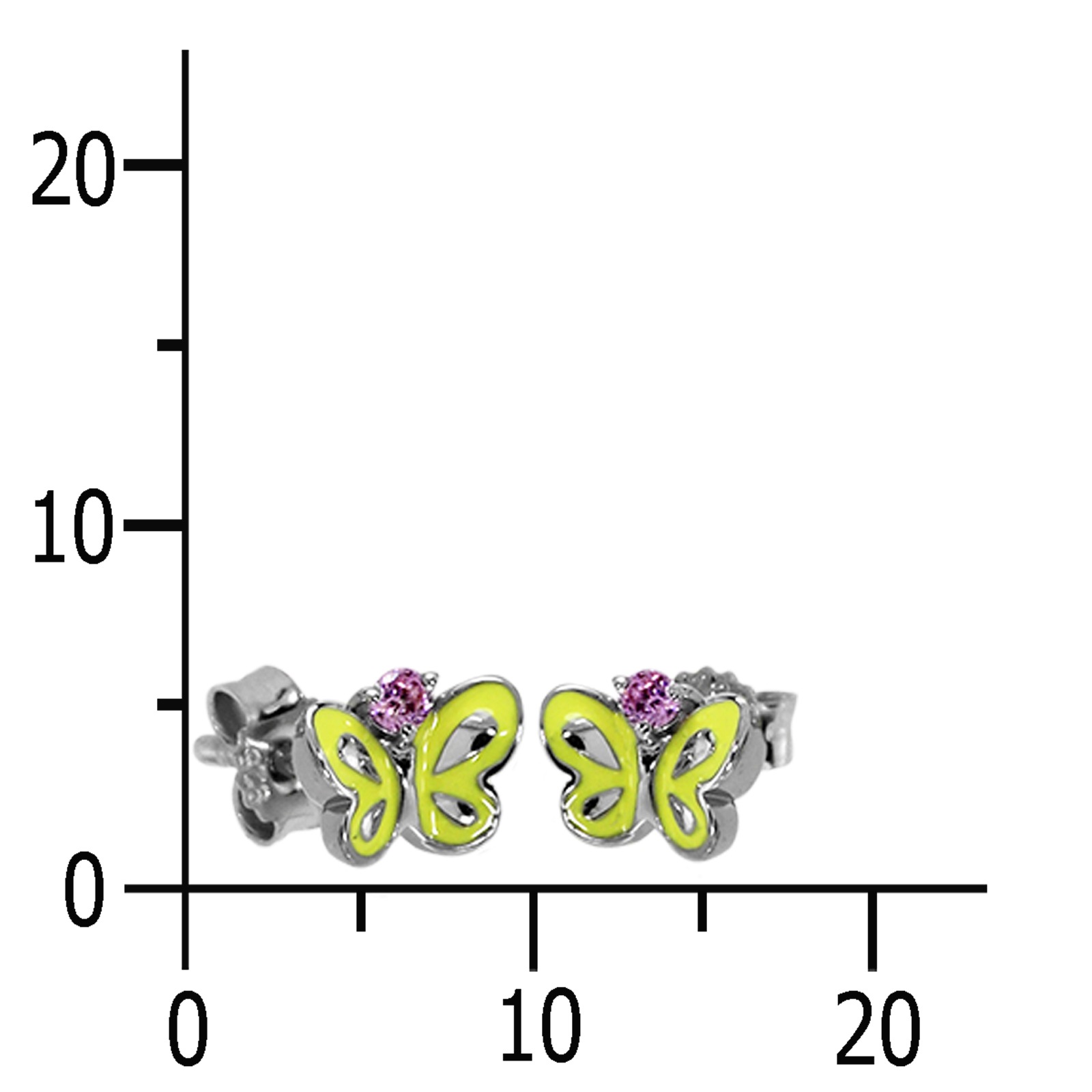 OSTSEE-SCHMUCK Paar Ohrstecker »- Schmetterling - Silber 925/000 - Zirkonia«
