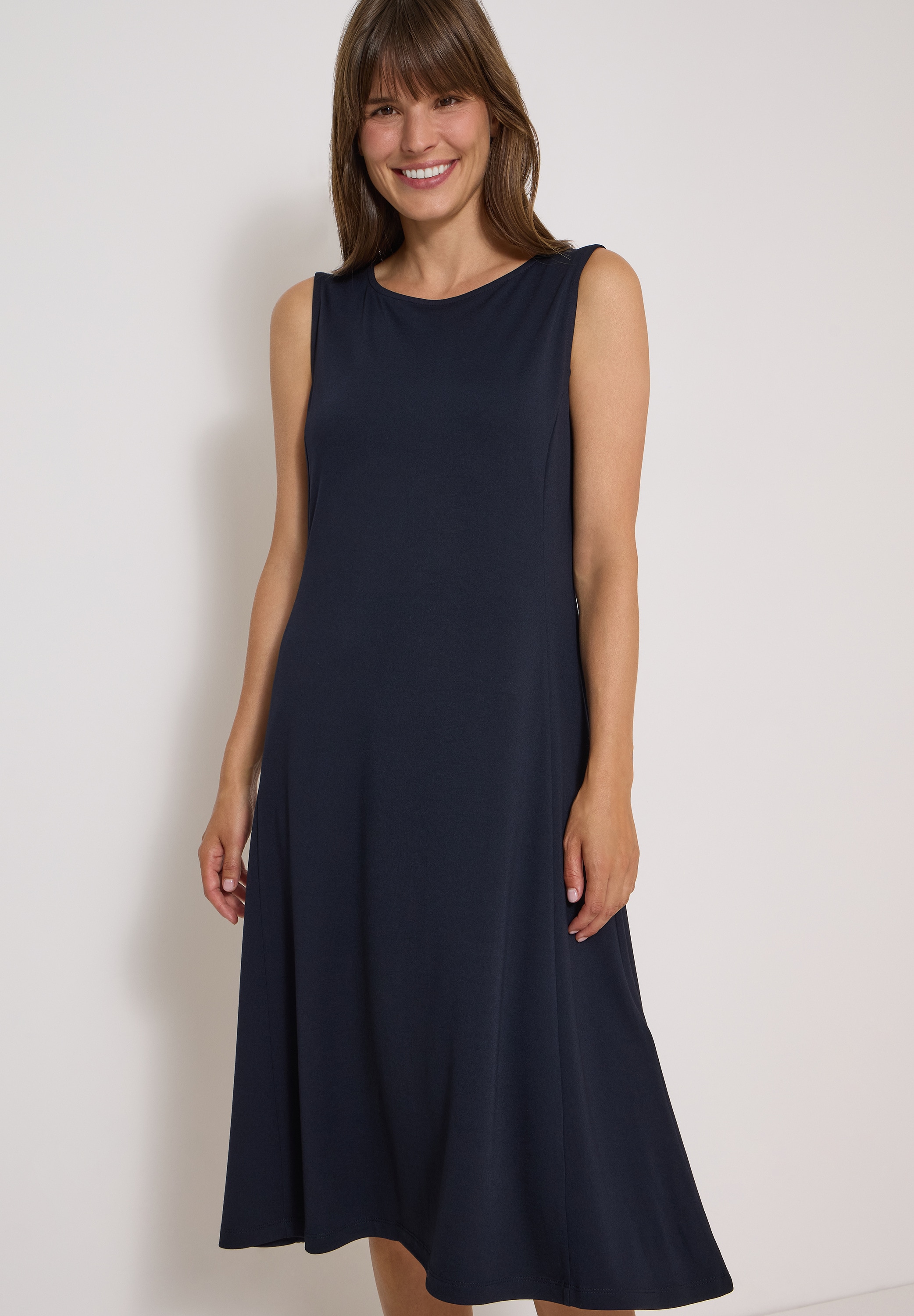 Cecil Midikleid Ohne Taschen Ärmelloses Sommerkleid  mit Rundhals und Jersey