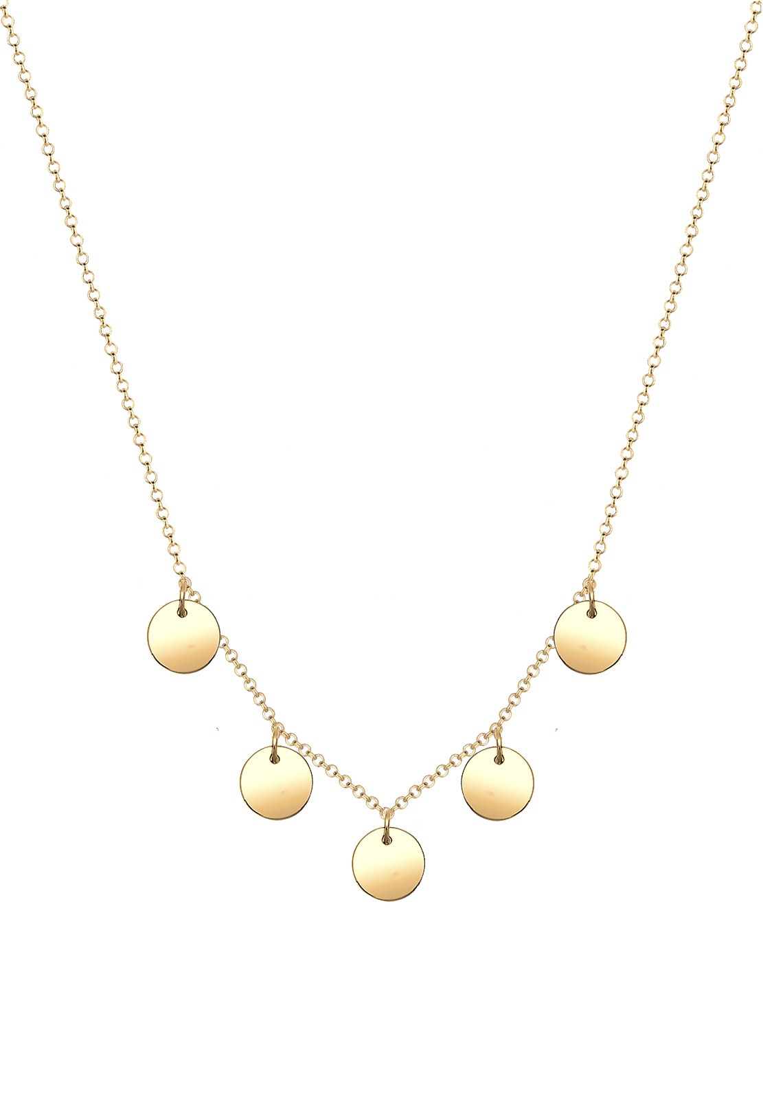 Elli Kette mit Anhänger »Halskette mit 5 Plättchen Anhänger 925 Silber«