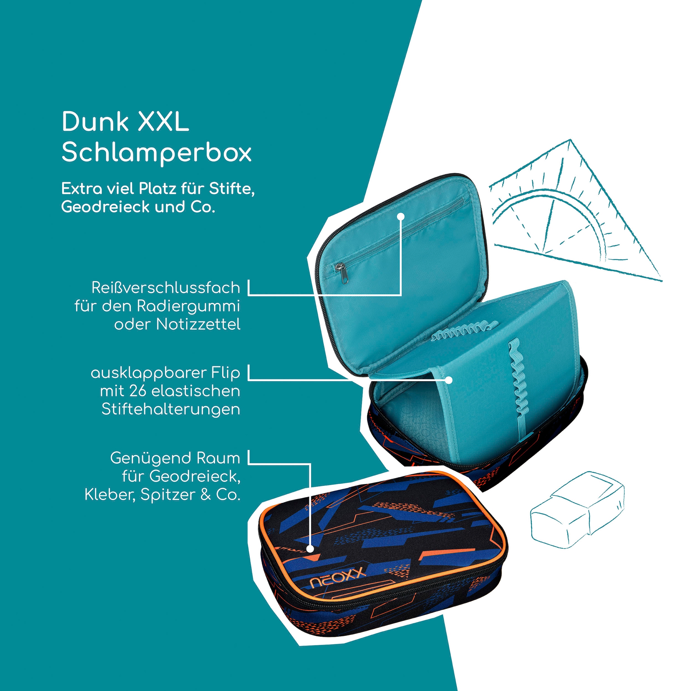 neoxx Schreibgeräteetui »Schlamperbox, Dunk, Streetlight«, teilweise aus recyceltem Material