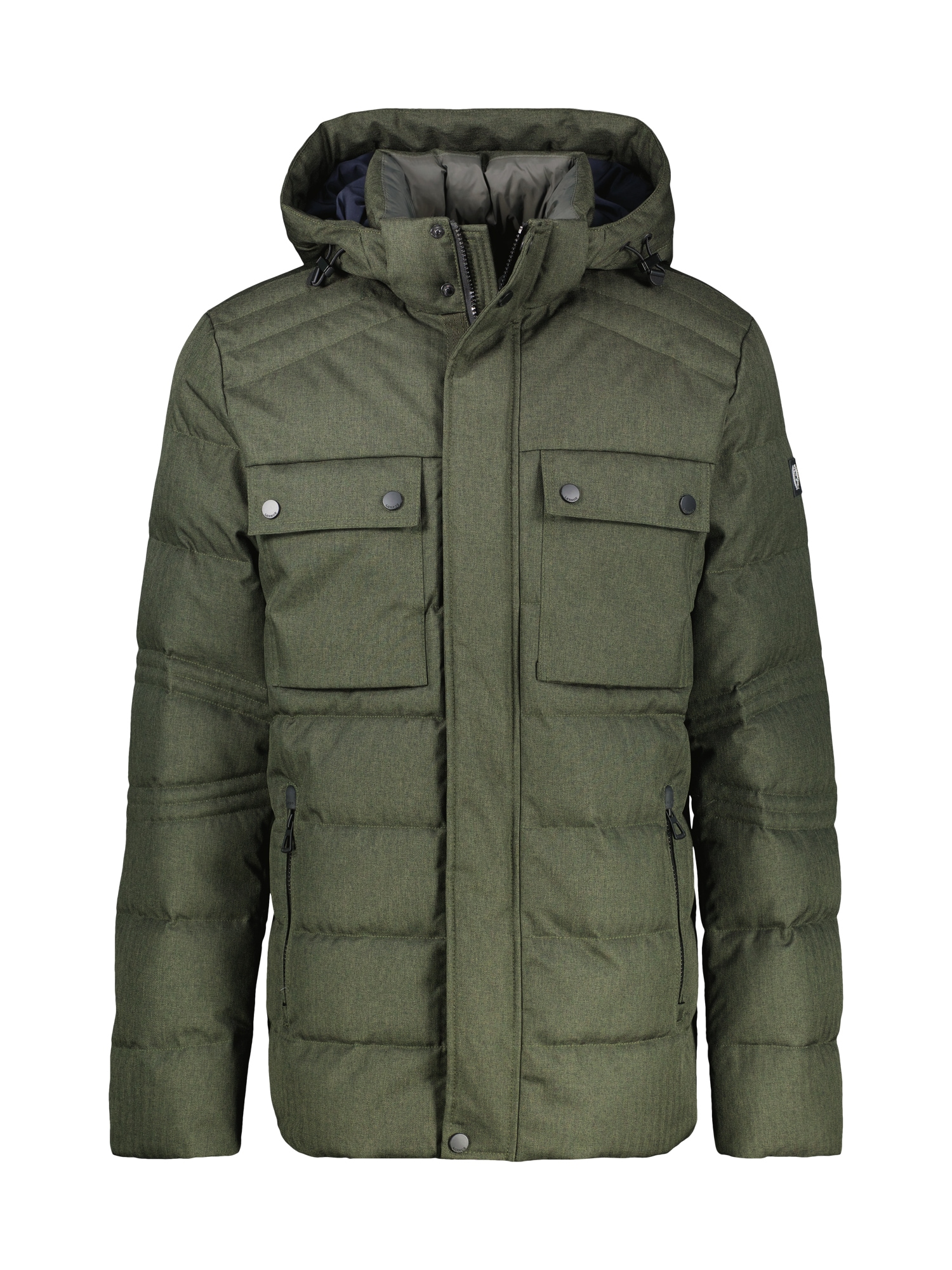 LERROS Steppjacke »LERROS Herren Fieldjacket in Woll-Optik«, mit Kapuze, Wasser- und windabweisend, atmungsaktiv