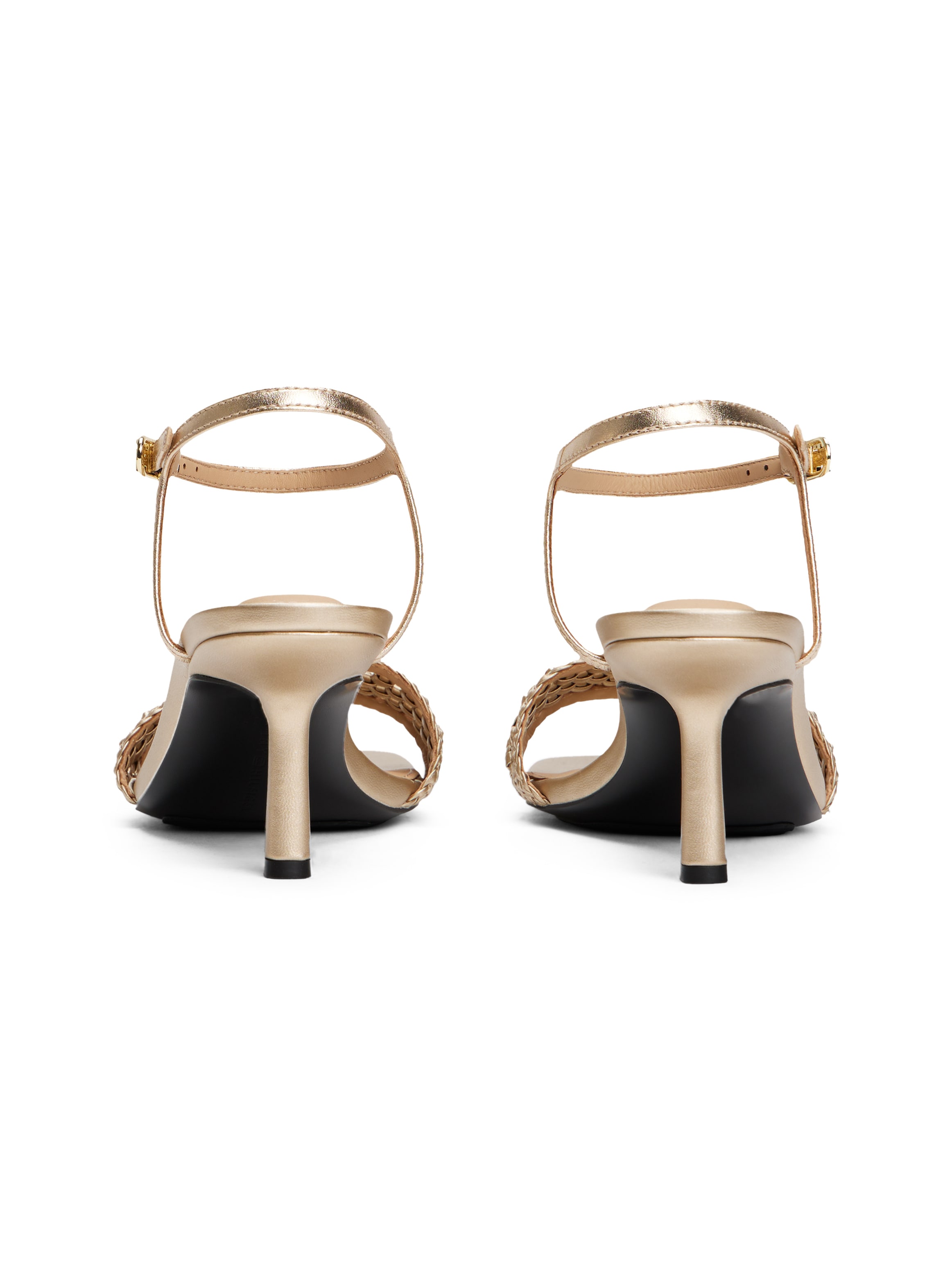 Tommy Hilfiger Sandalette »METALLIC LTHR KITTEN SANDAL«, Stilettoabsatz, Festtagsschuh, Abendschuh mit Bandage in Flechtoptik