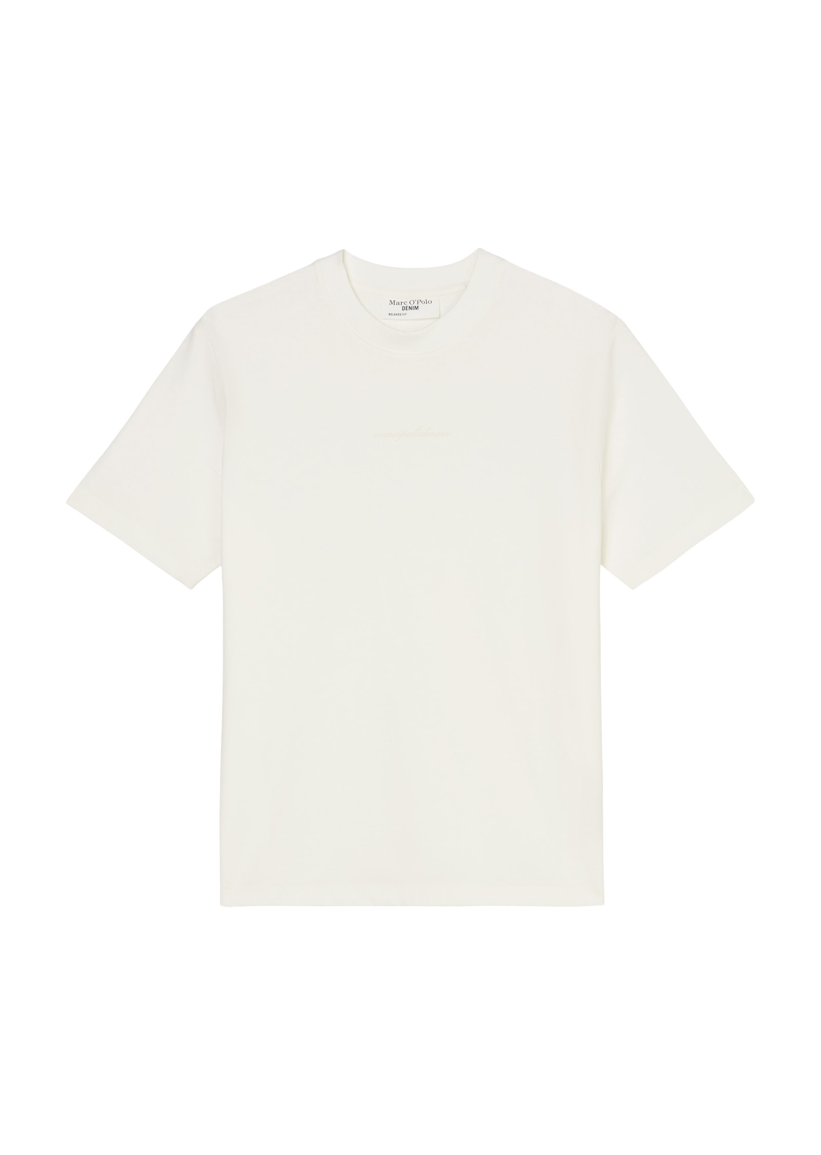 Marc O'Polo DENIM T-Shirt mit gummierten Markenlogo in dynamischer Schreibschrift