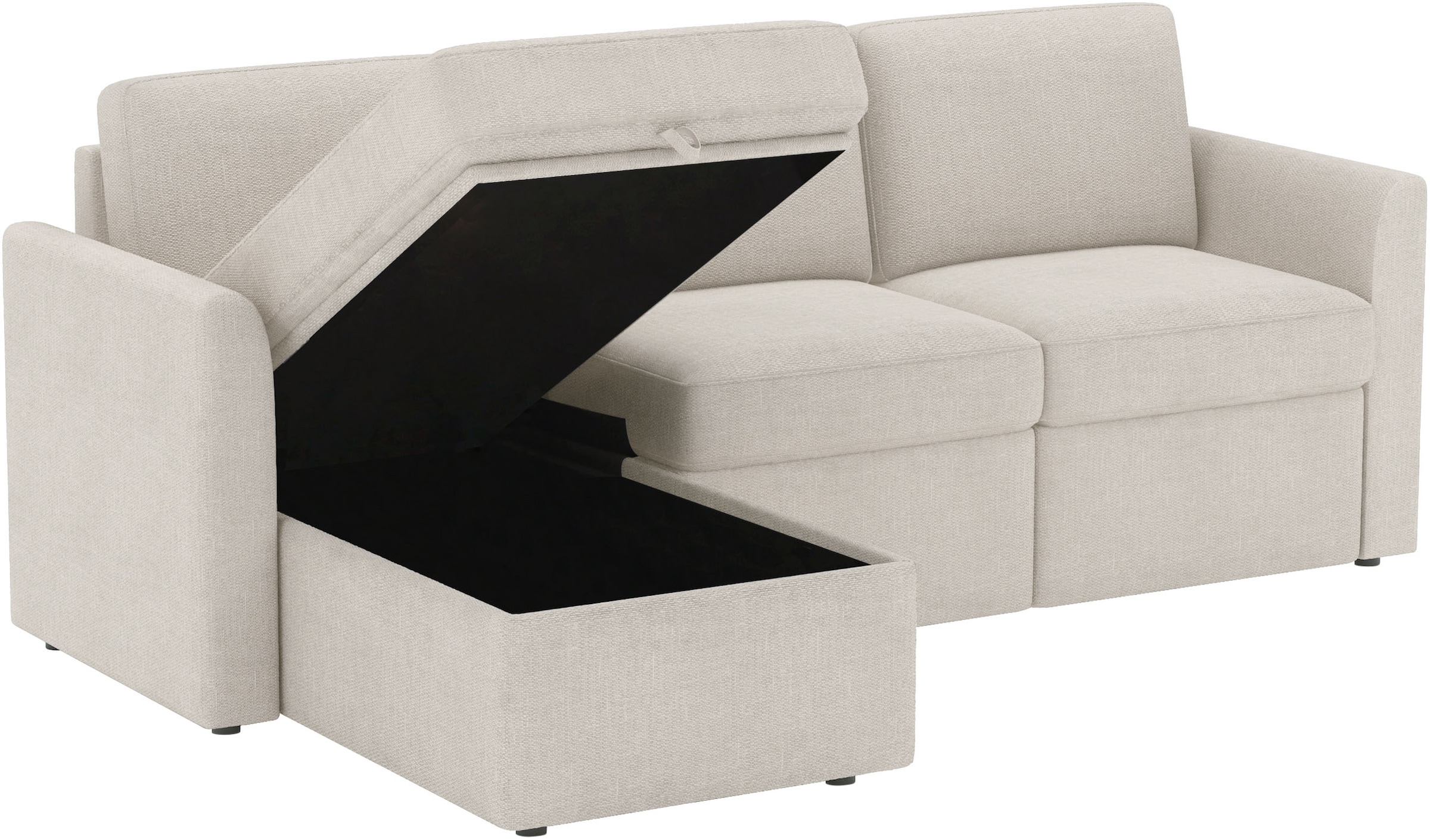 Dorel Home Ecksofa »NORDHUS, L-Form, 200 cm, Recamiere rechts/links montierbar« großer Stauraum, softer Cord und feiner Webstoff-Bezug