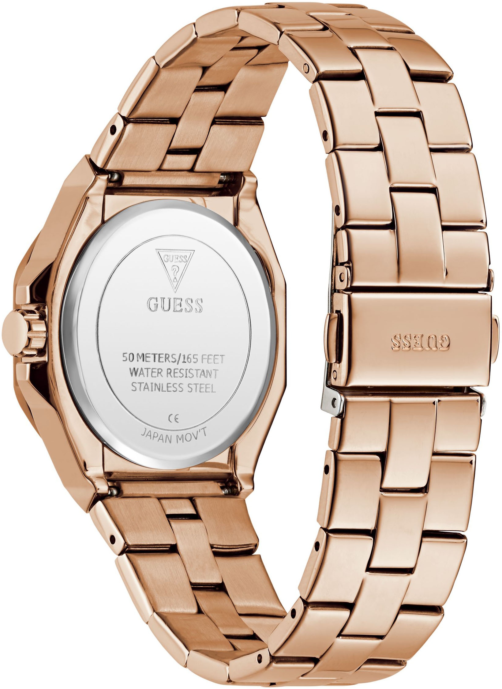 Guess Quarzuhr »EMPRESS« Armbanduhr, Damenuhr, Edelstahlarmband