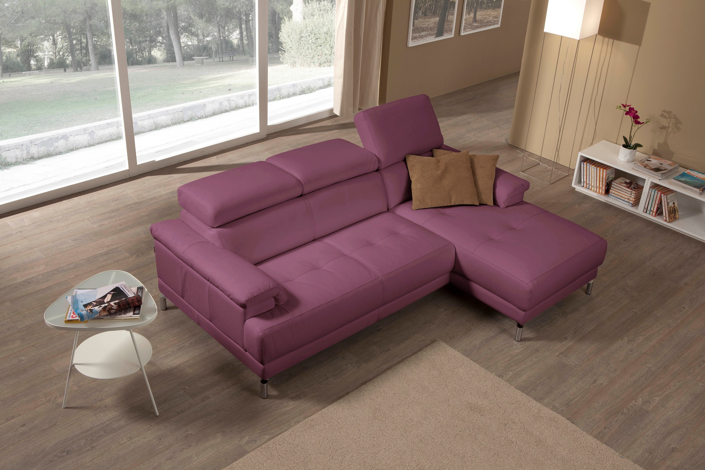 Egoitaliano Ecksofa »Soul, Design und Sitzkomfort auf hohem Niveau, tolle Details, L-Form«, mit Recamiere, inkl. Kopfteilverstellung