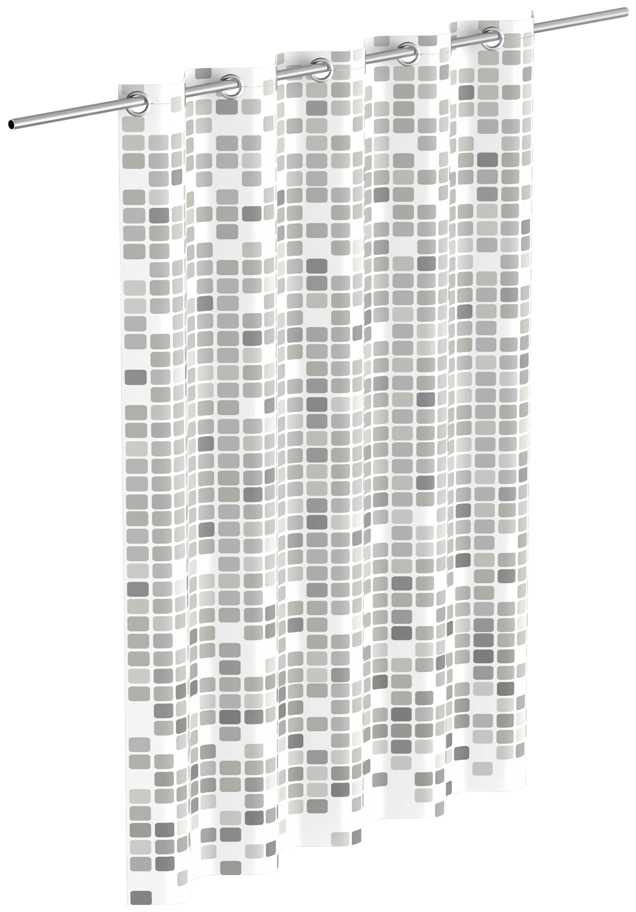 Eisl Duschvorhang »Mosaik GRAU«, Breite 180 cm, waschbarer Antischimmel Textil Vorhang (Höhe 200 cm), blickdichter Vorhang auch für die Badewanne, graues Mosaik-Design