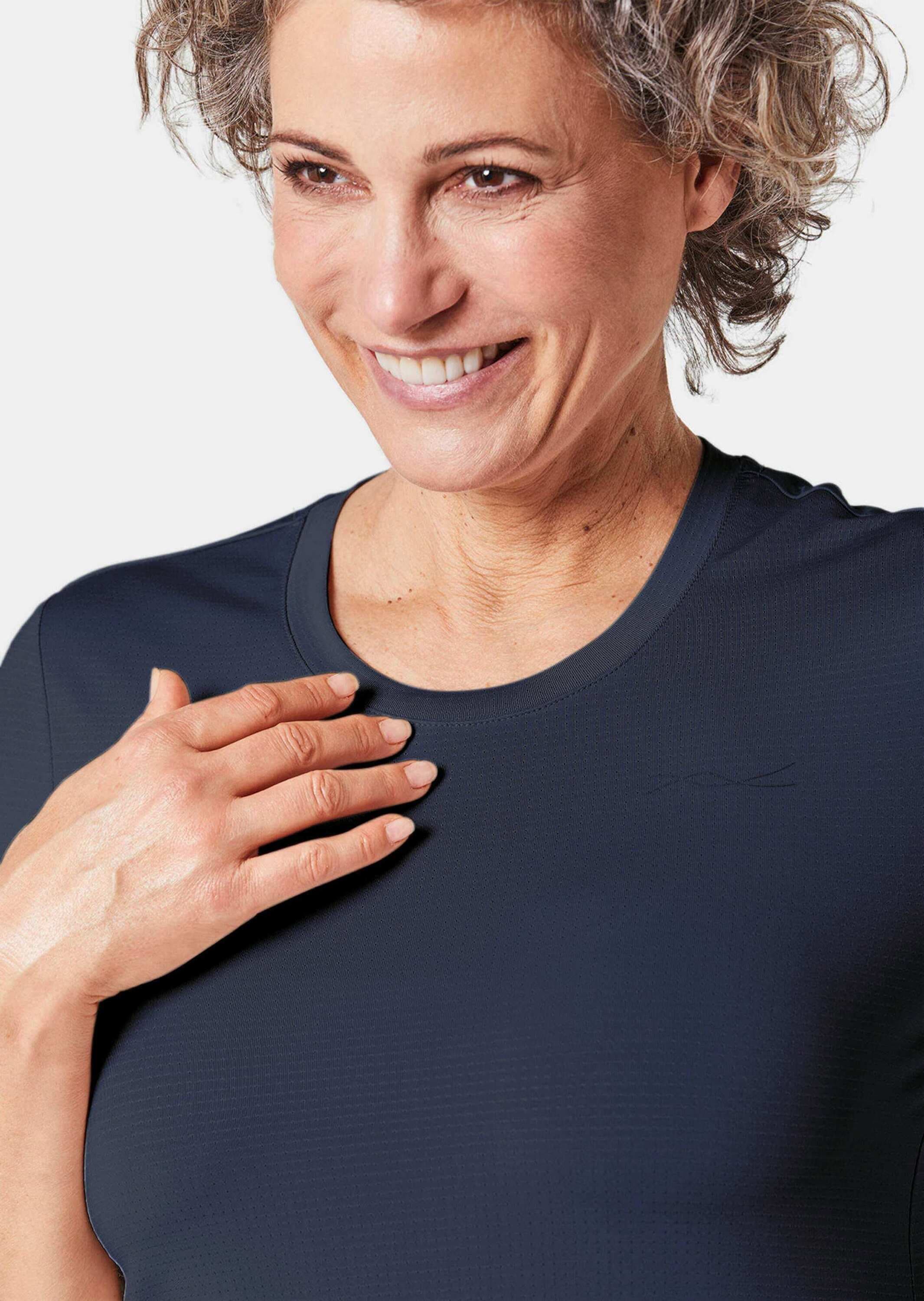 GOLDNER Kurzarmshirt »Kurzgröße Sport-Shirt mit Reflektoren«