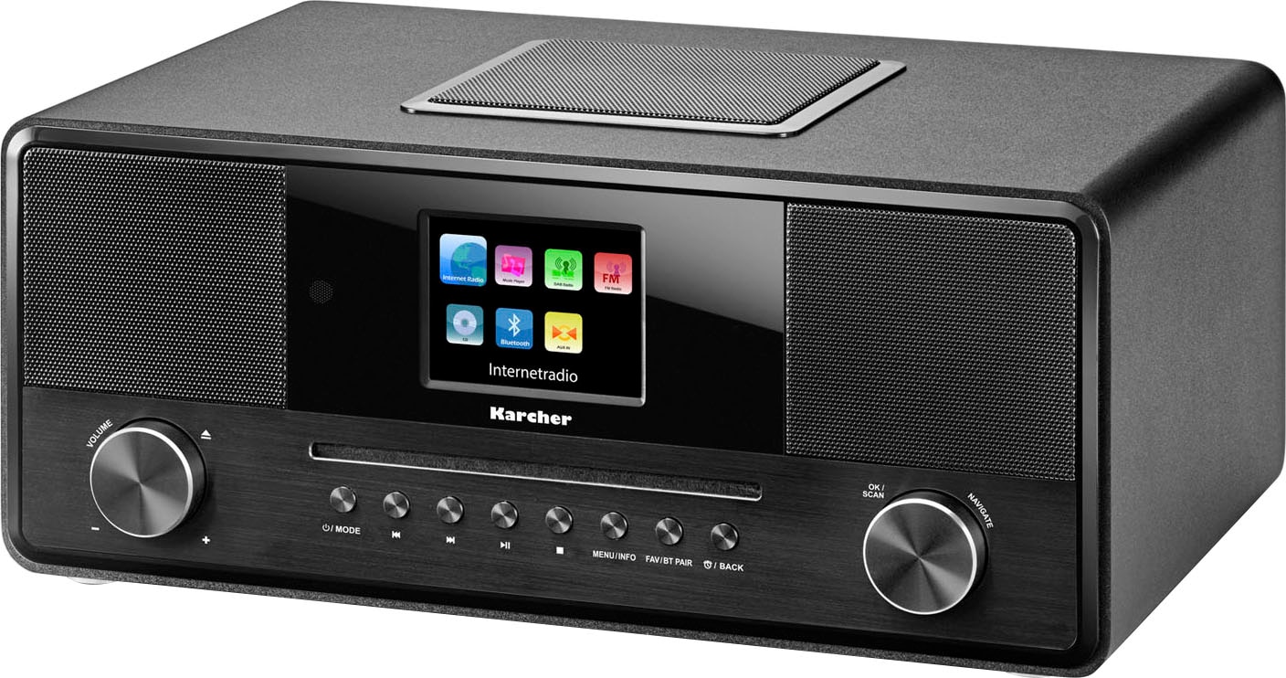 Karcher Internet-Radio »DAB 9000CDI«, (Bluetooth-WLAN Digitalradio (DAB+)-Internetradio-FM-Tuner mit RDS-UKW mit RDS 36 W), Bluetooth, kraftvolle Lautsprecher mit Subwoofer, WLAN-Internetradio