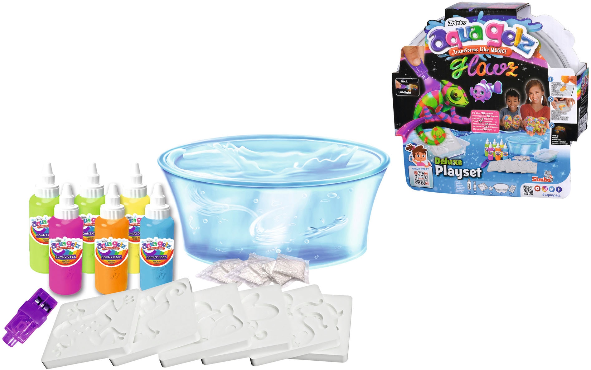 SIMBA Kreativset »Aqua Gelz Deluxe Set Glowz«, mit Leuchteffekt