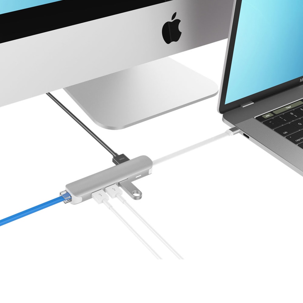 Hyper Notebook-Adapter »HyperDrive 6-in-1 USB-C Hub«, USB-C zu HDMI-USB Typ A-RJ-45 (Ethernet)