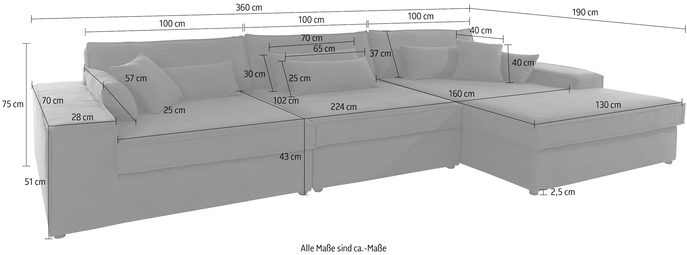 OTTO home Ecksofa »Enid L-Form« 3 Teile, bestehend aus Modulen, in vielen Bezügen, auch in Breitcord