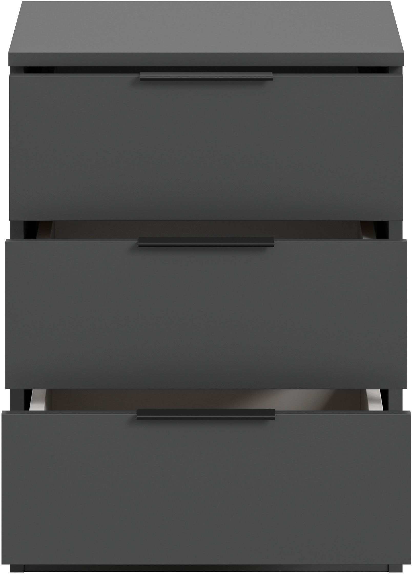 Home affaire Nachtkommode »Skarde Nachttisch Beistelltisch Kommode, Breite: 45 cm« 1 Stk. tlg. Skarde, Nachtkommode, 3 Schubkästen, anthrazit