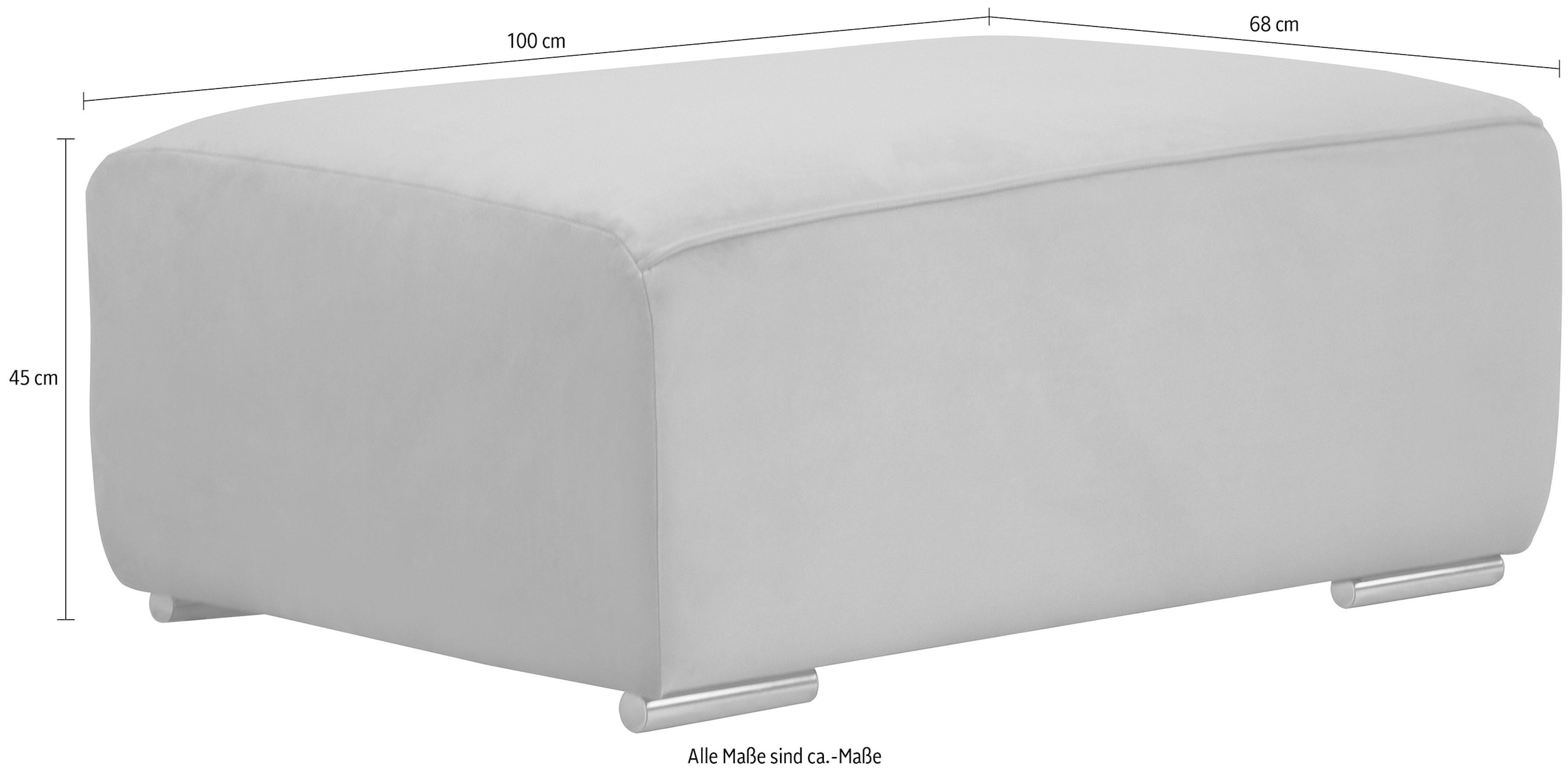 INOSIGN Hocker »BEATRICE mit Wellenfederung, Maße B/T/H: 100/68/45 cm«, passend zur "Beatrice"-Serie, in hochwertiger Verarbeitung