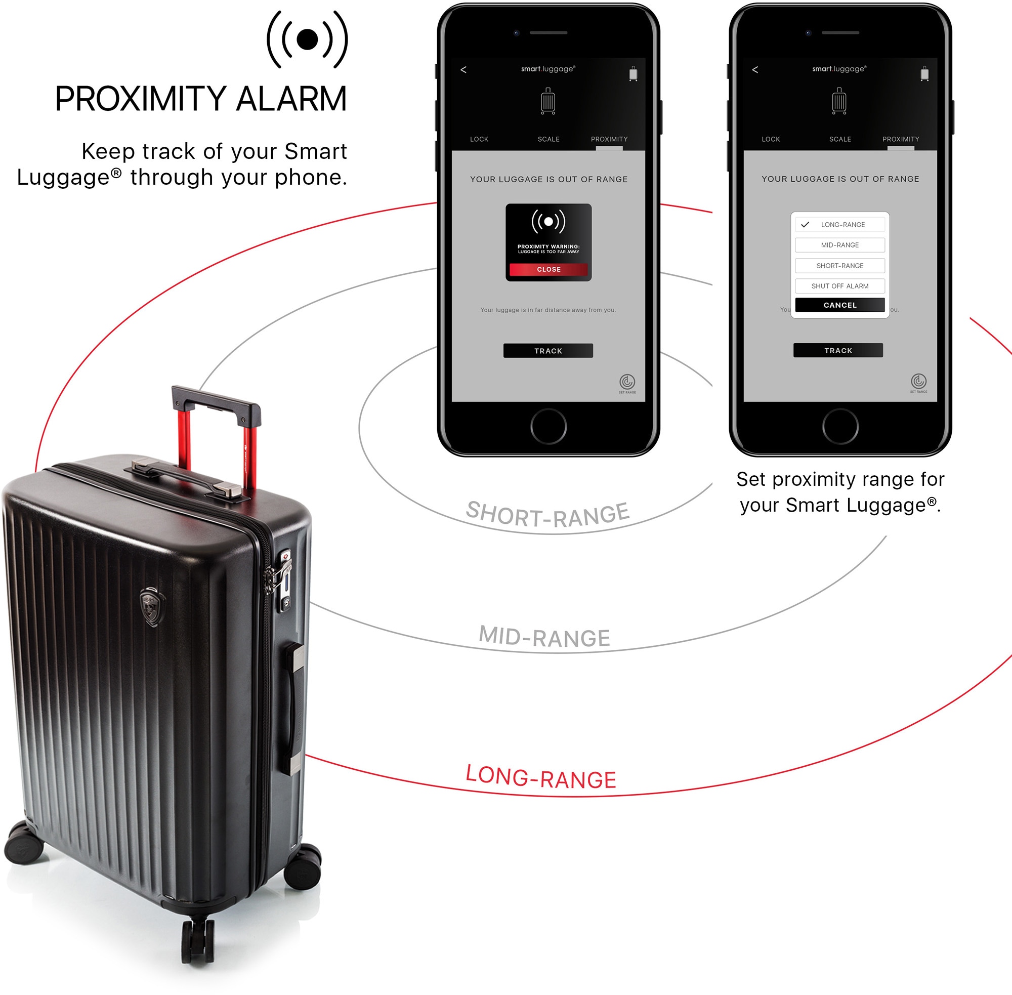 Heys Hartschalen-Trolley »Smart Luggage®, 76 cm«, 4 Rollen, Koffer groß vollständig venetztes High-End-Gepäck mit App-Funktion