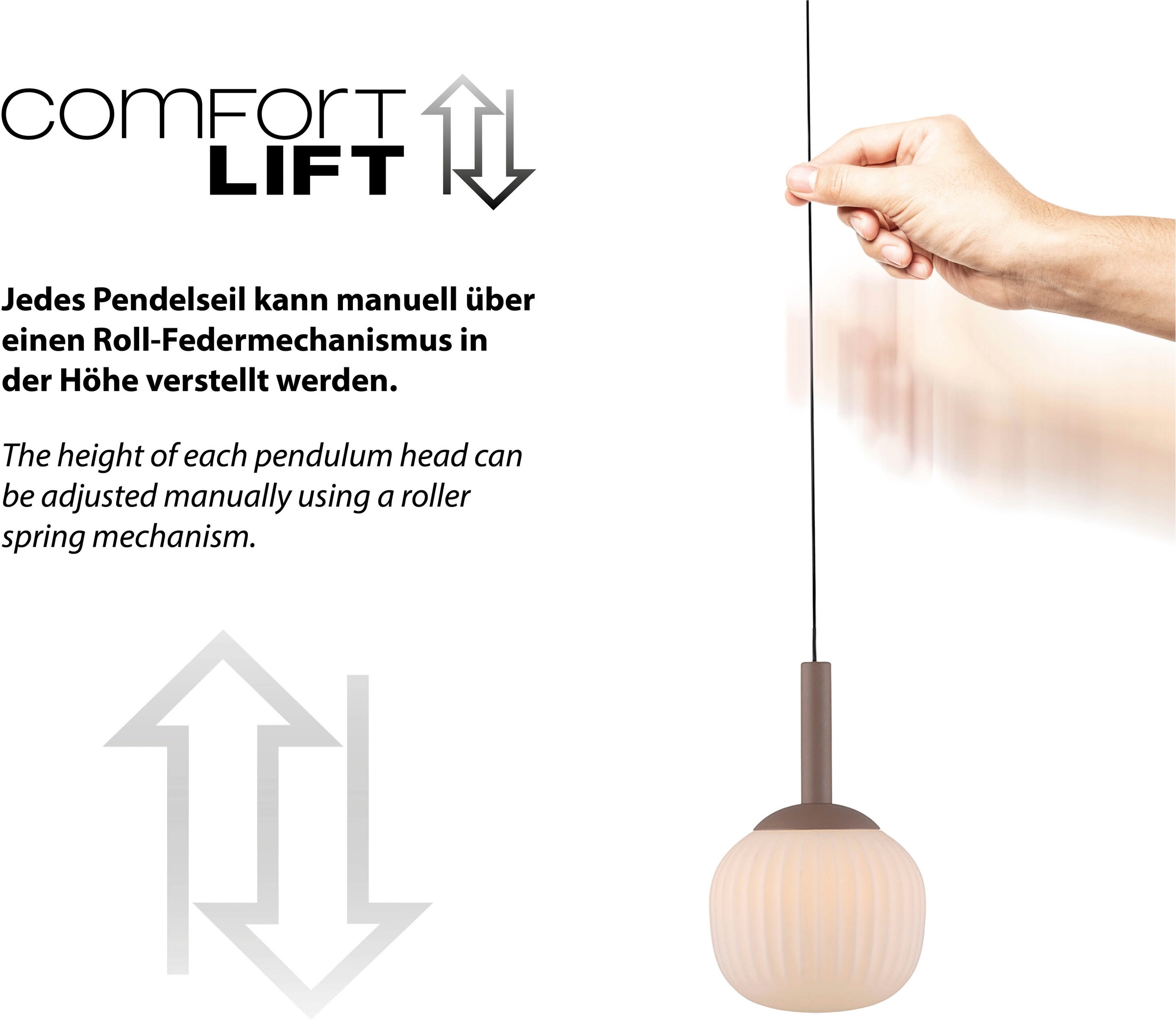 JUST LIGHT LED Deckenleuchte »NAMI« LED-Board 1 Stk. Warmweiß dimmbar, Simply Dim, Memory nach Trennung vom Netz, Comfort Lift