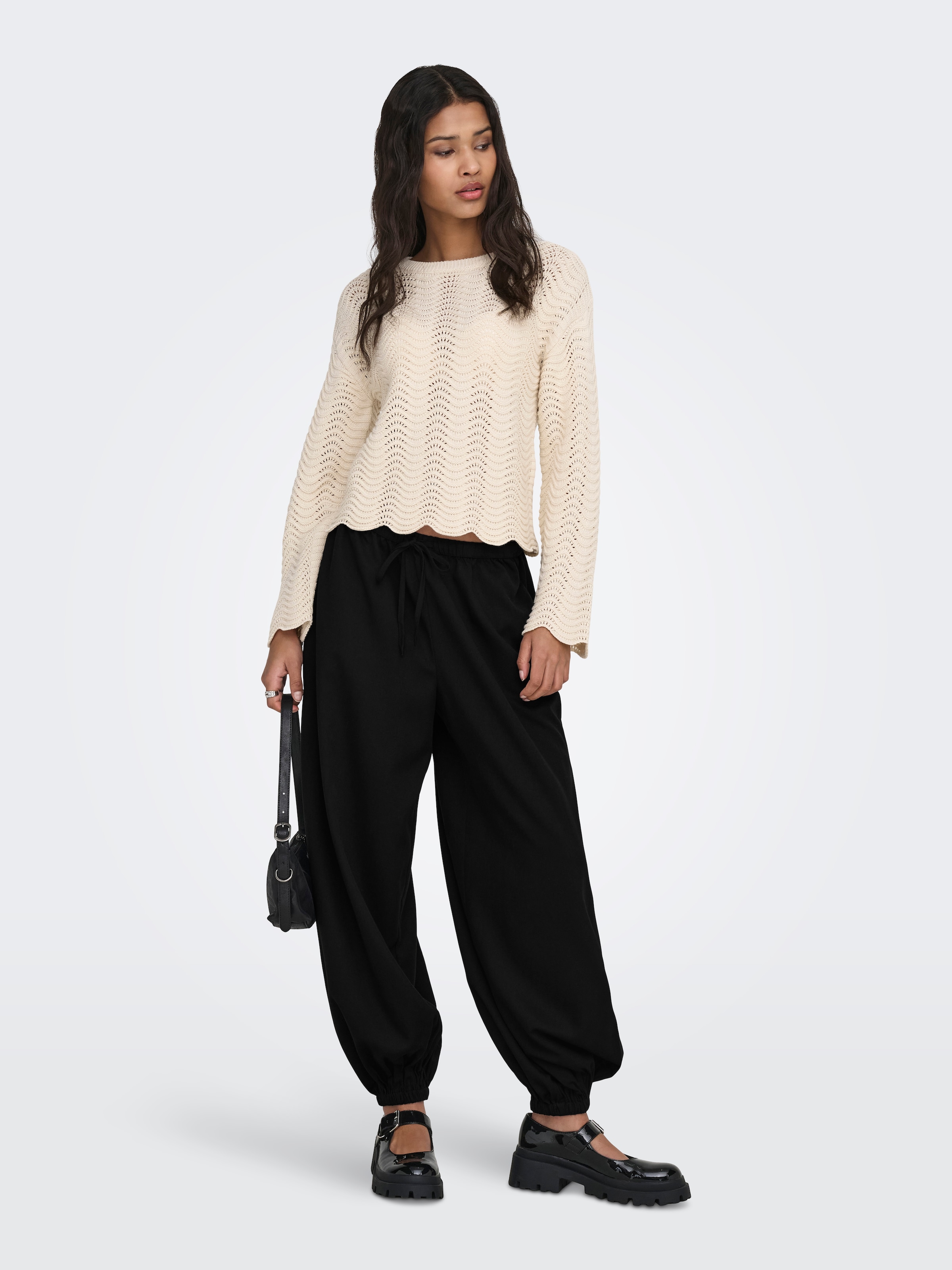 JDY Schlupfhose »JDYPALOMA MW LOOSE PANT WVN NOOS«  Materialmix