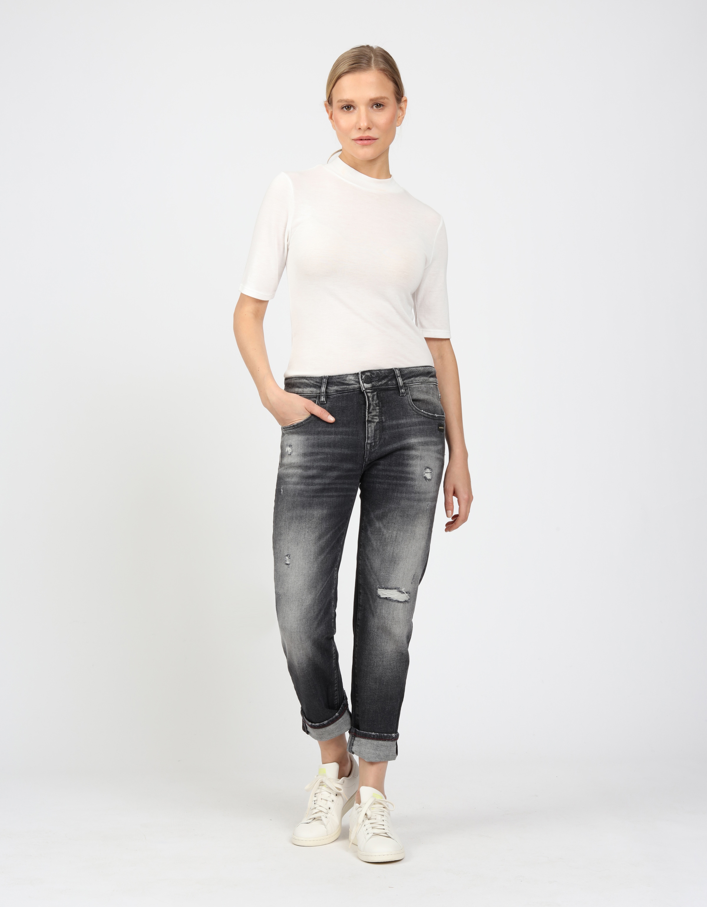 GANG Boyfriend-Jeans »94NADIA«, 5-Pocket Style mit Reißverschluss und Knopf