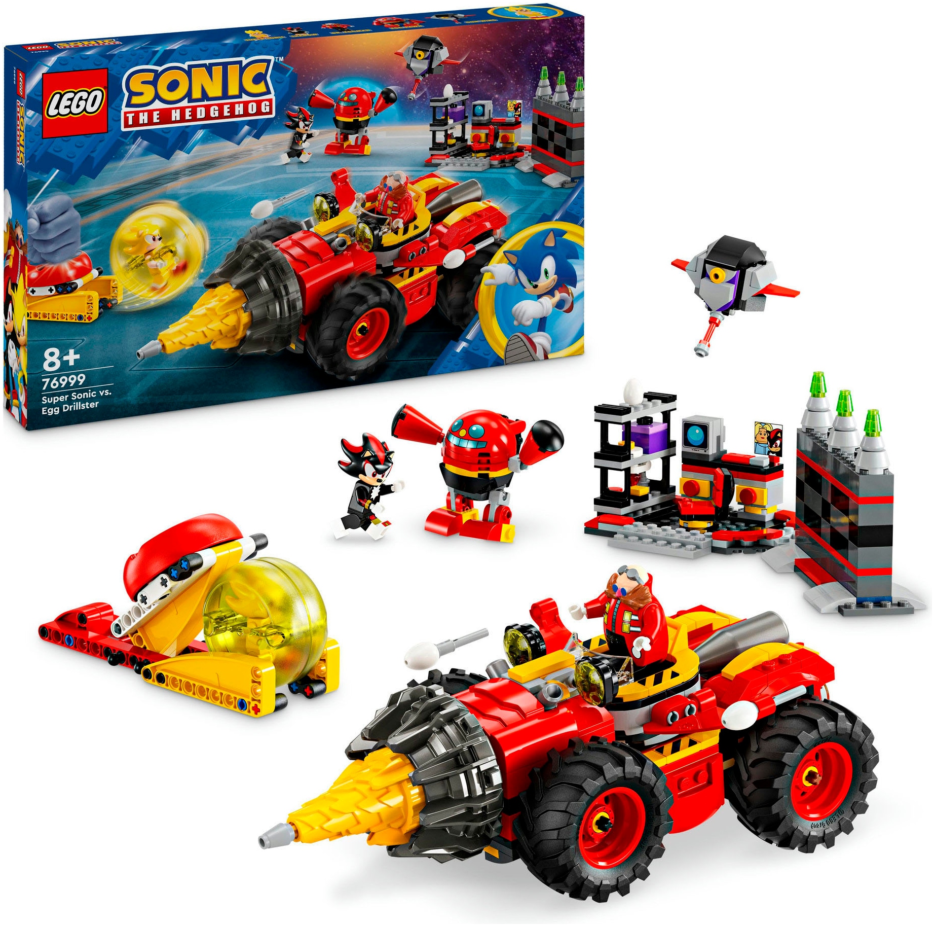 LEGO® Konstruktionsspielsteine »Super Sonic vs. Egg Drillster (76999), LEGO Sonic«, (590 St.), Made in Europe