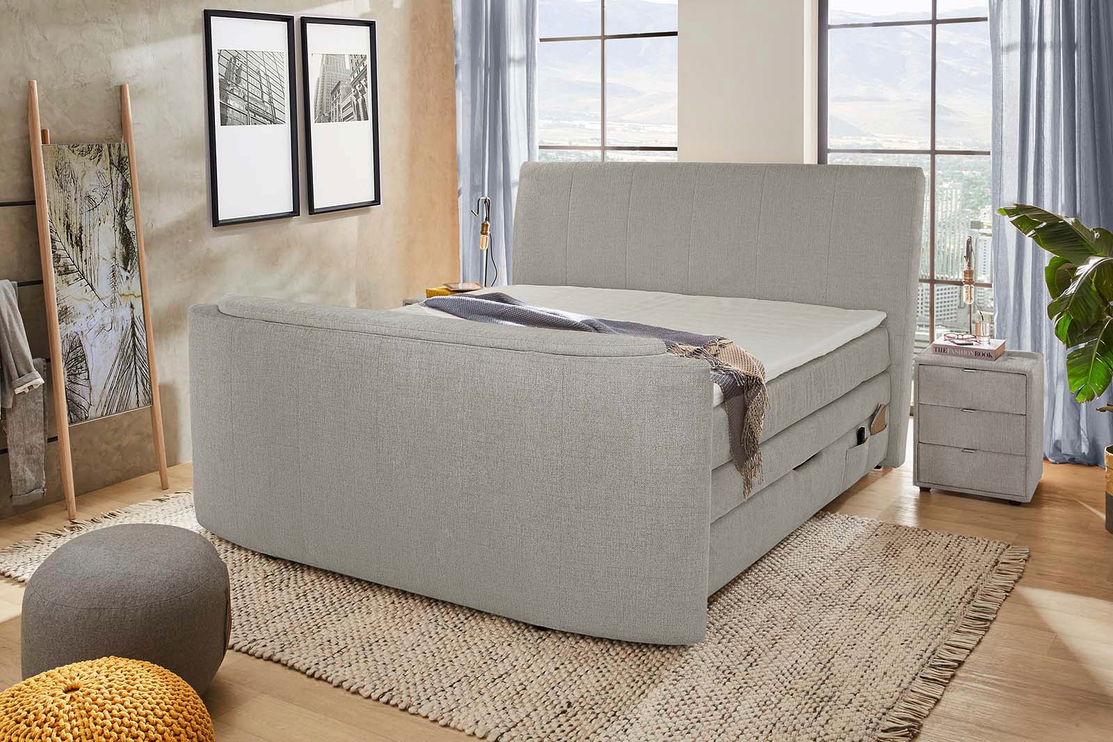 Jockenhöfer Gruppe Boxspringbett »Bel Air«, mit versenkbarem TV-Lift (für bis zu 40 Zoll), Fernbedienung und Bettkasten/Stauraum