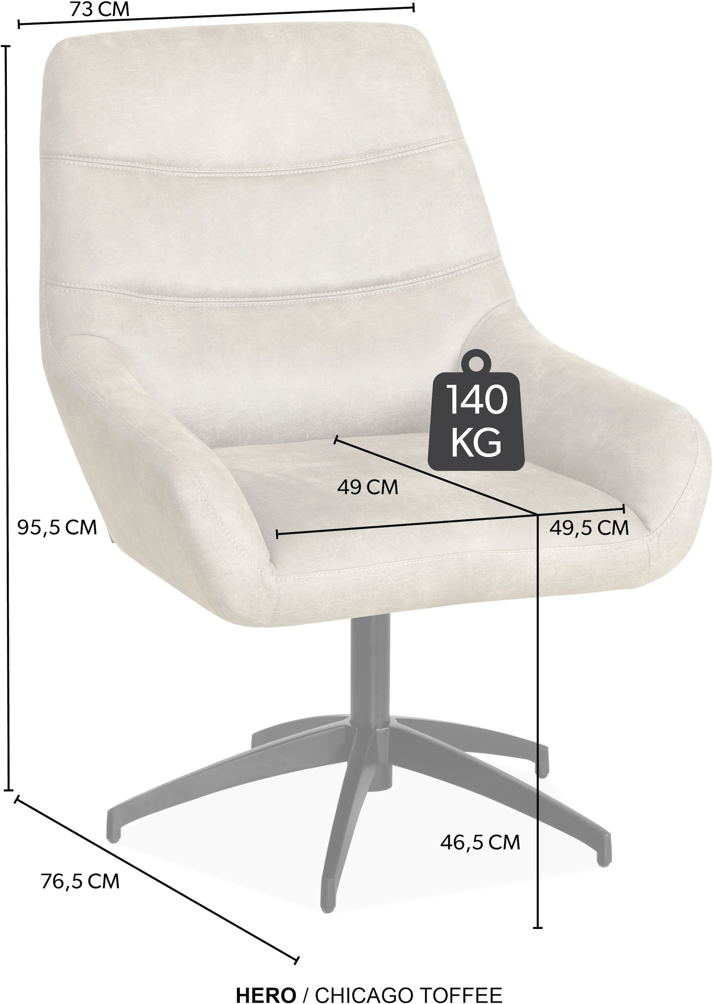 OMG Design Esszimmerstuhl »Hero« (Set) 2 Stk.bequemer Sessel, mit Drehgestell